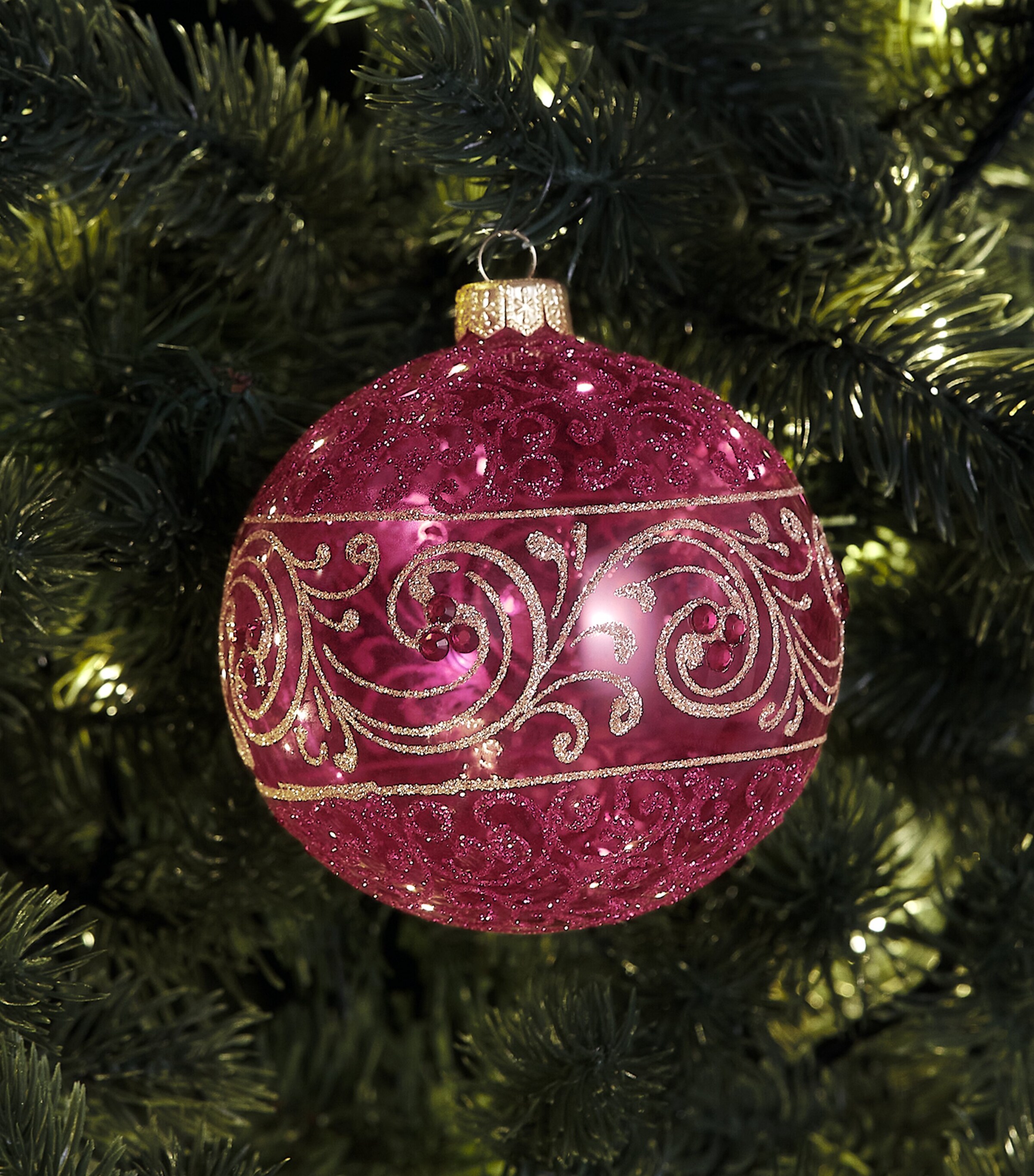 Harrods Glitter Swirl Bauble Egplnt Trspnt Lcqr Image 3