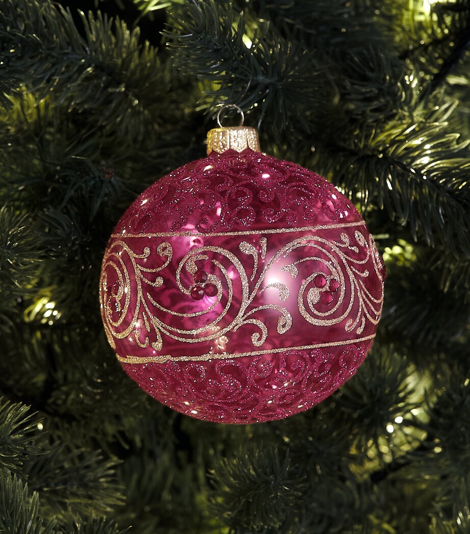 Harrods Glitter Swirl Bauble Egplnt Trspnt Lcqr Image 3