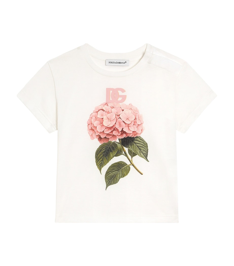 Dolce&Gabbana Kids Hydrangea Print T-Shirt (3-30 Months) Whit Image 1