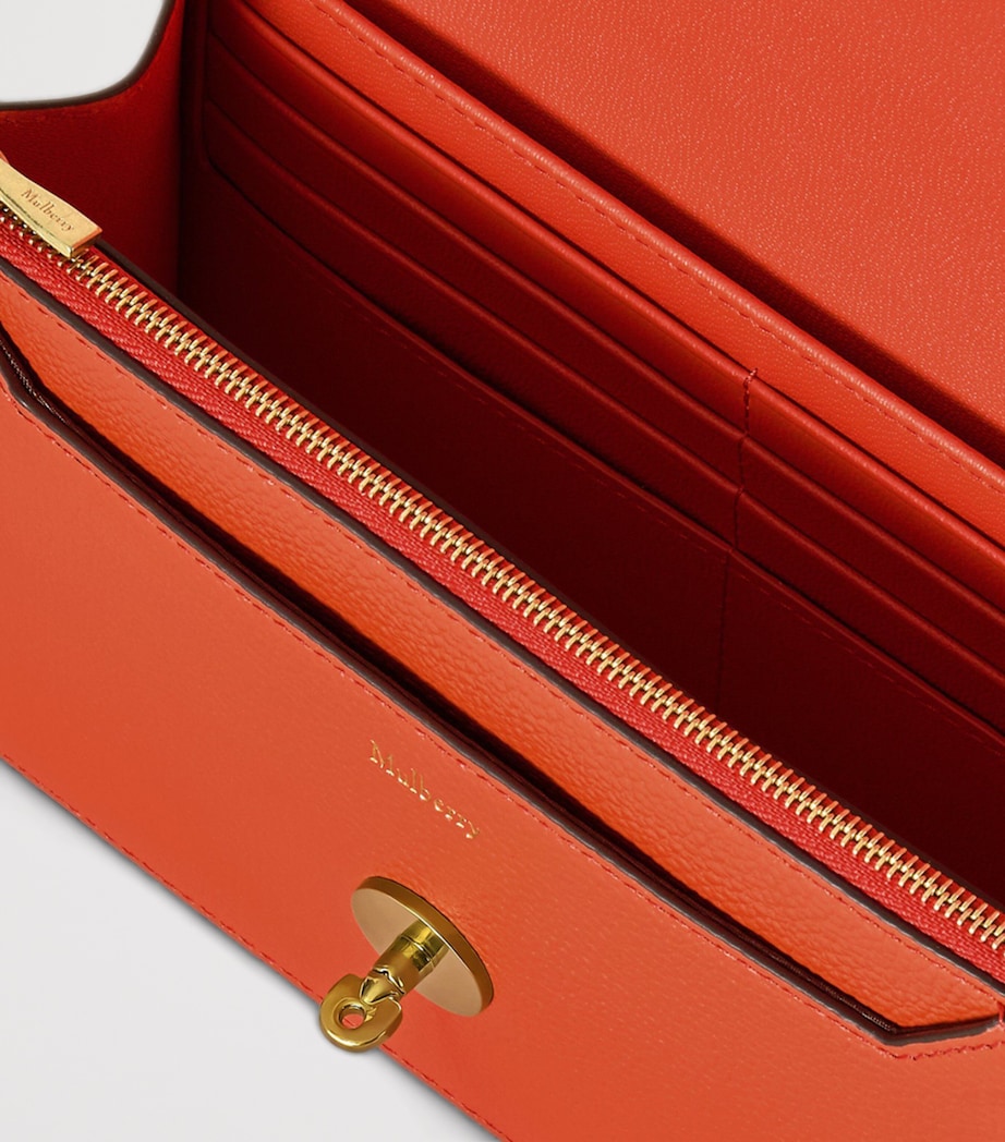 Mulberry Small Leather Darley Cross-Body Bag Coral Orange Image 3