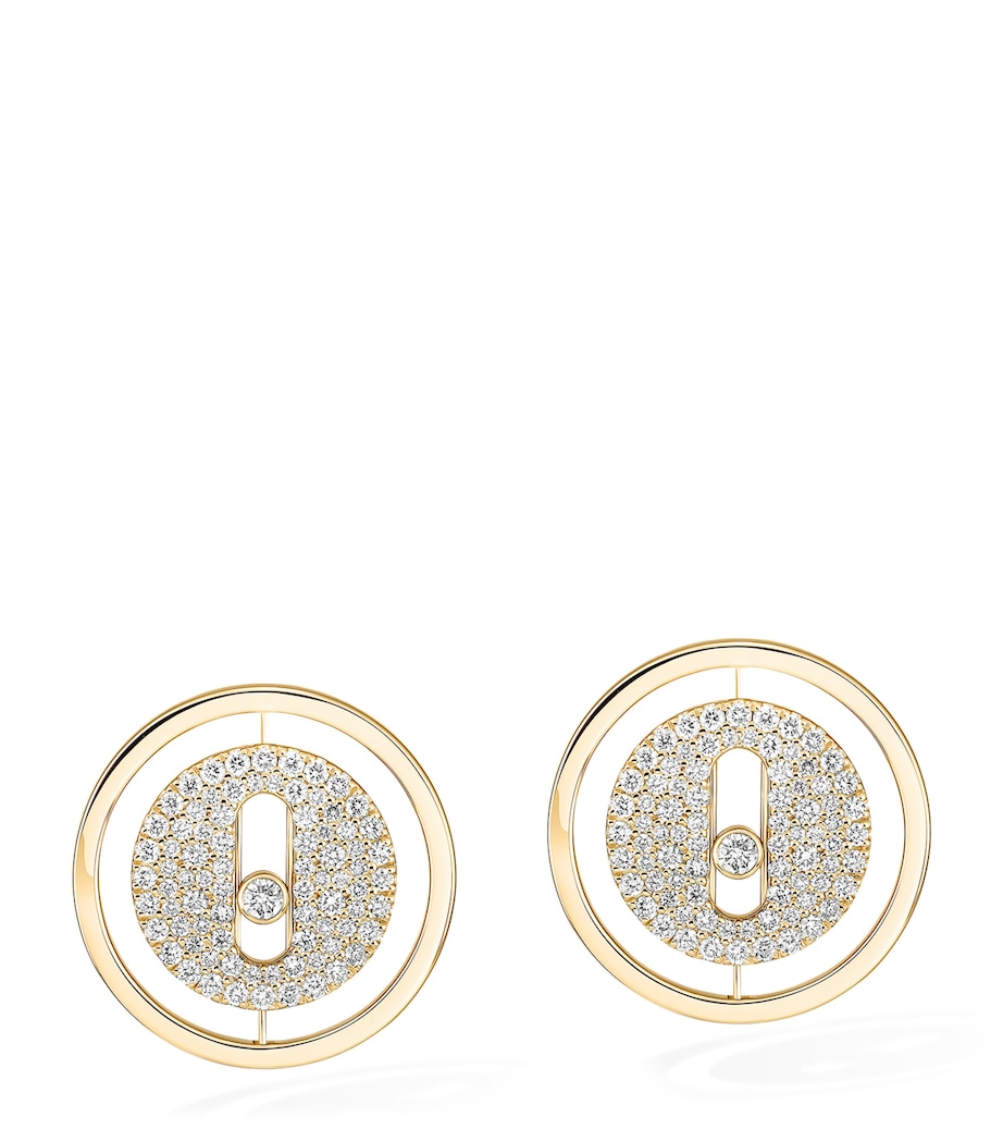 Messika Lucky Move Yellow Gold and Diamond Pavé Stud Earrings (0.48ct) Yellow Gold Image 1