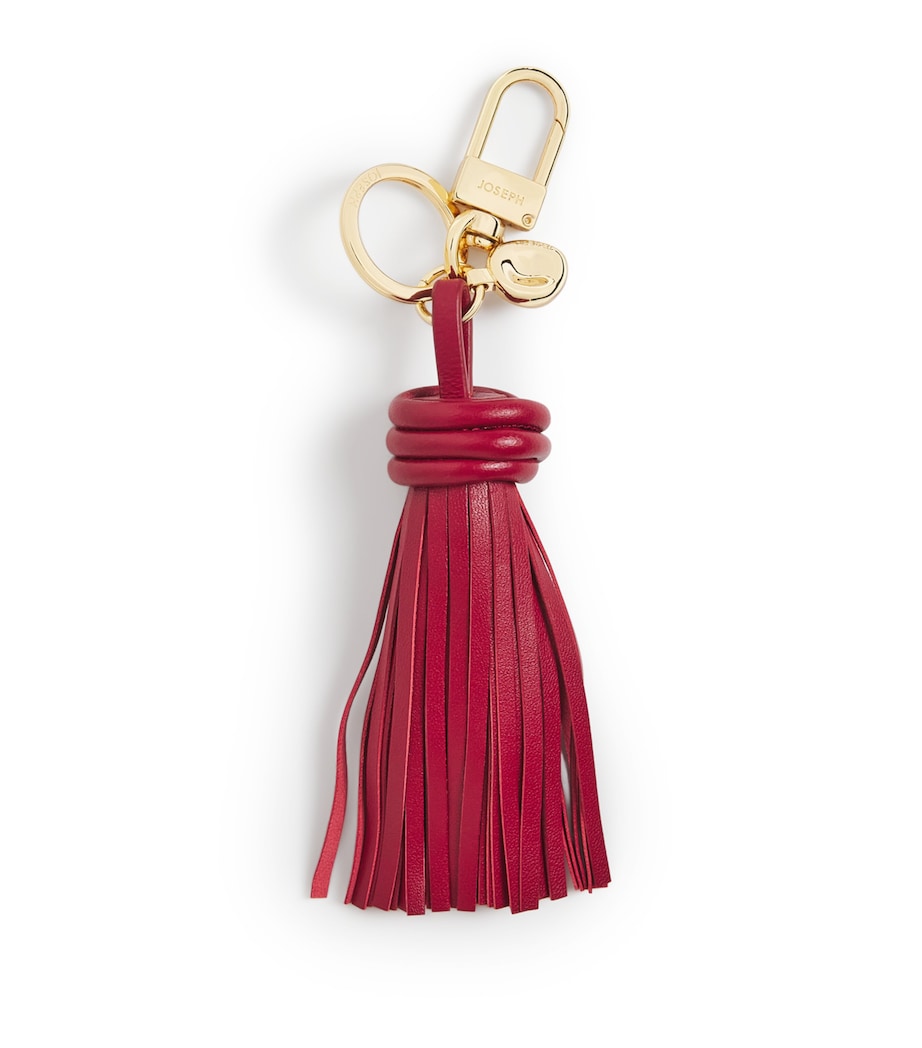 Joseph Leather Clover Lunar New Year Keyring Garnet Image 1
