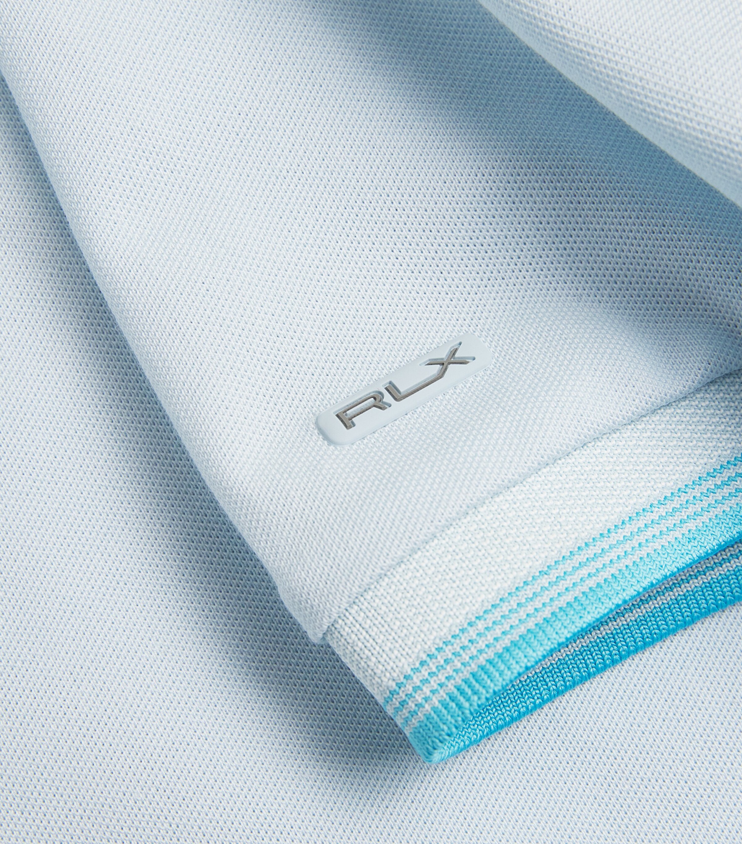 RLX Ralph Lauren Mens Cotton-Blend Performance Polo Shirt Summer Aqua Image 5