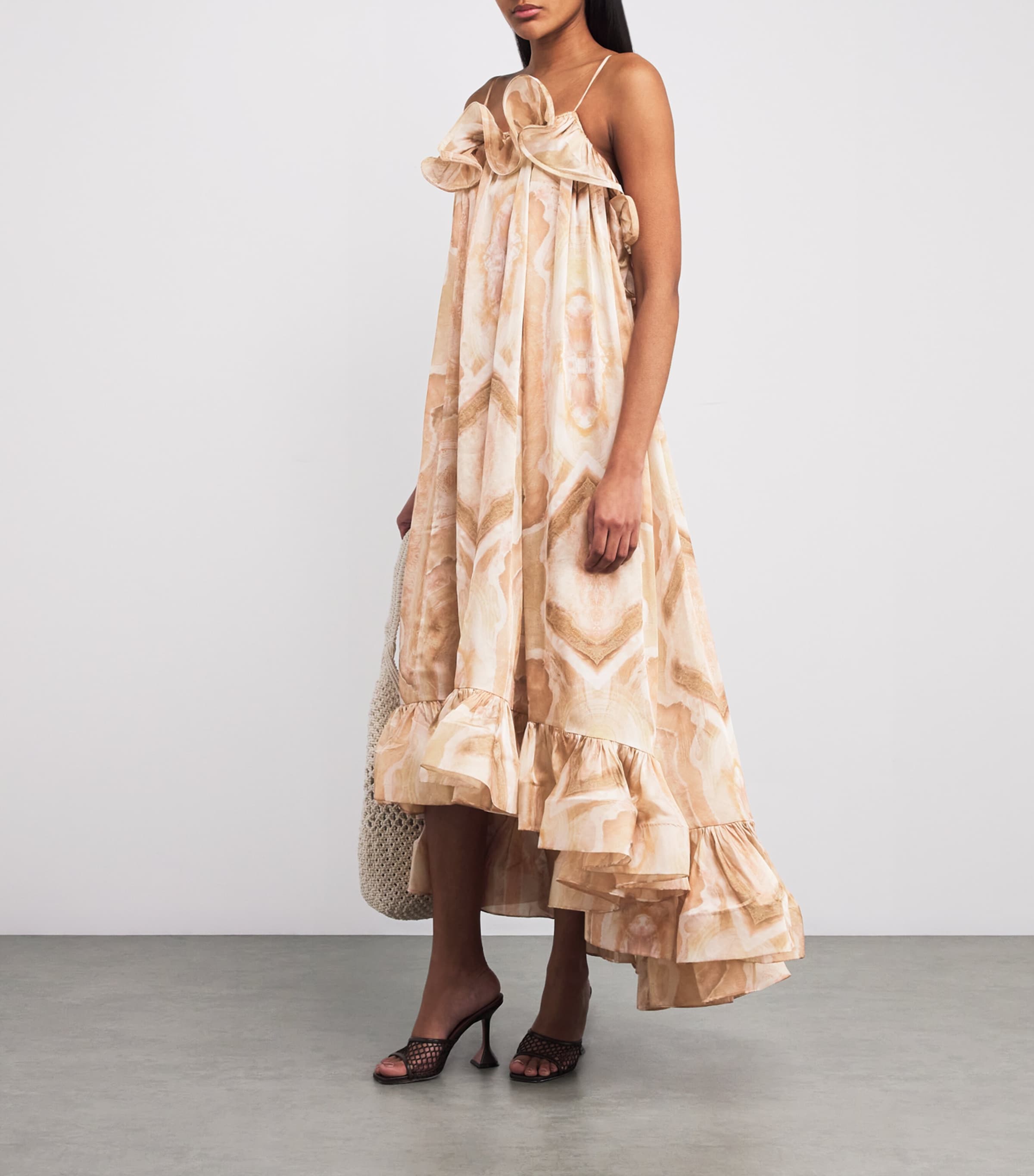 strapless open back dress Tie-Waist Linen Maxi Dress main image 0