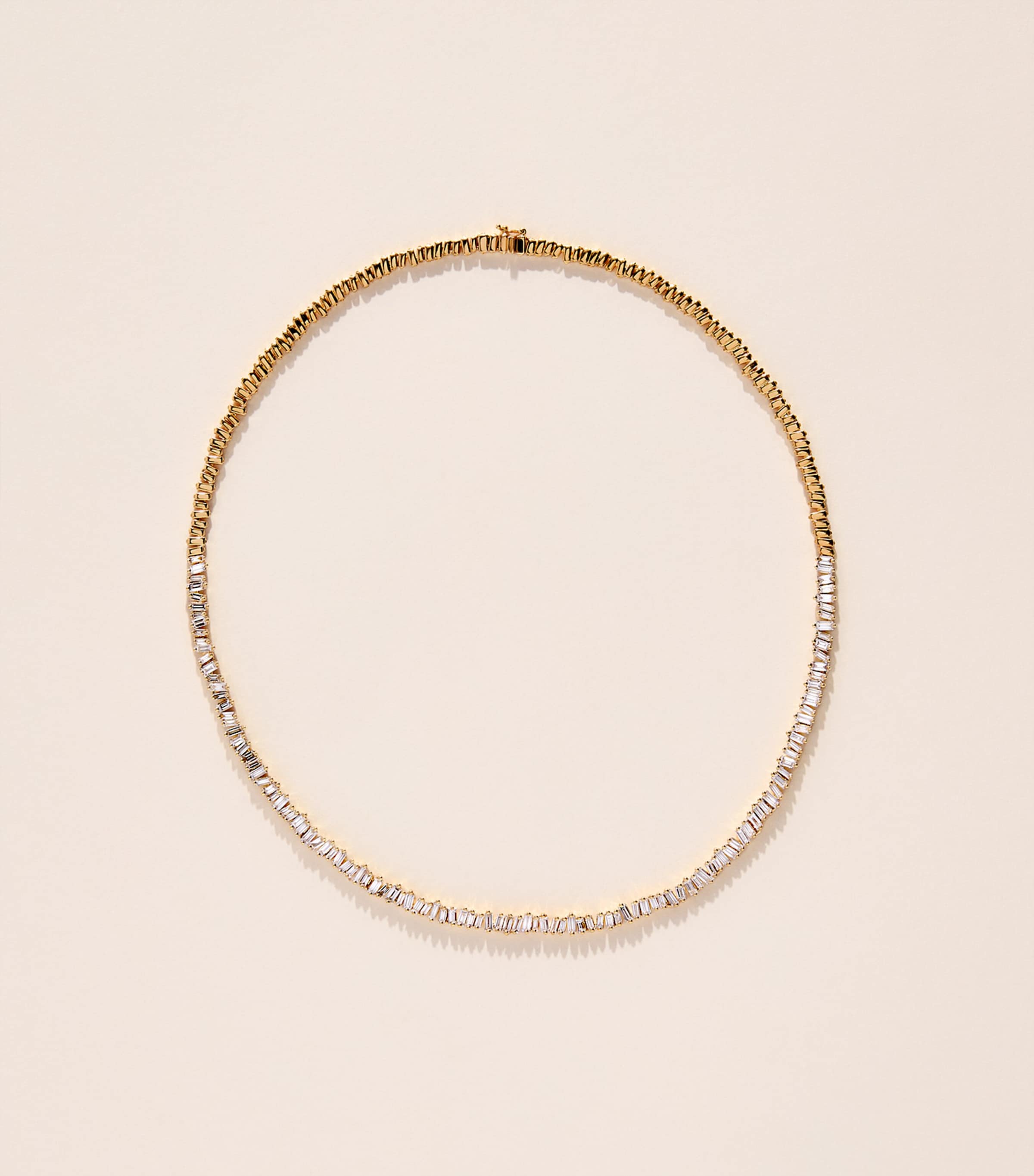 Suzanne Kalan Yellow Gold and Diamond Classic Fireworks Tennis Necklace Yg/wd Image 1