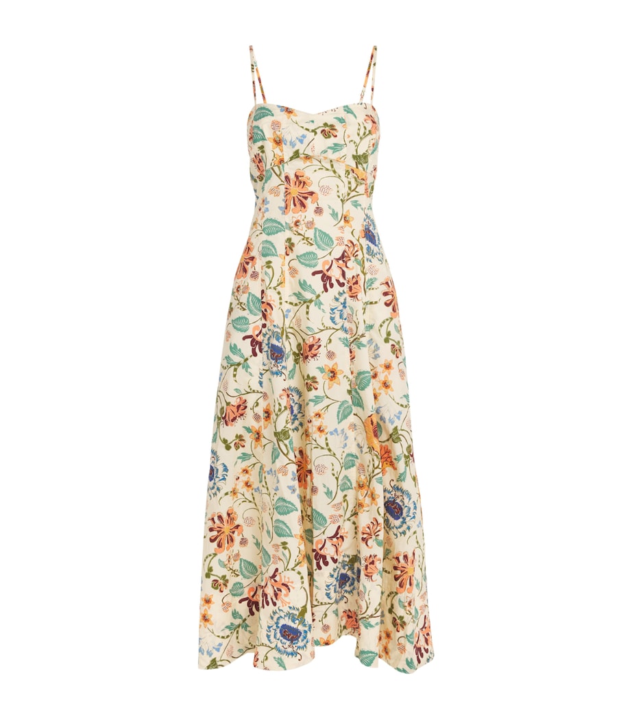 Ulla Johnson Womens Cotton Fiora Floral Midi Dress Abalone Image 1