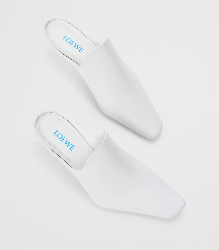 LOEWE Lambskin Emily Heeled Mules 45 Optic White Image 4