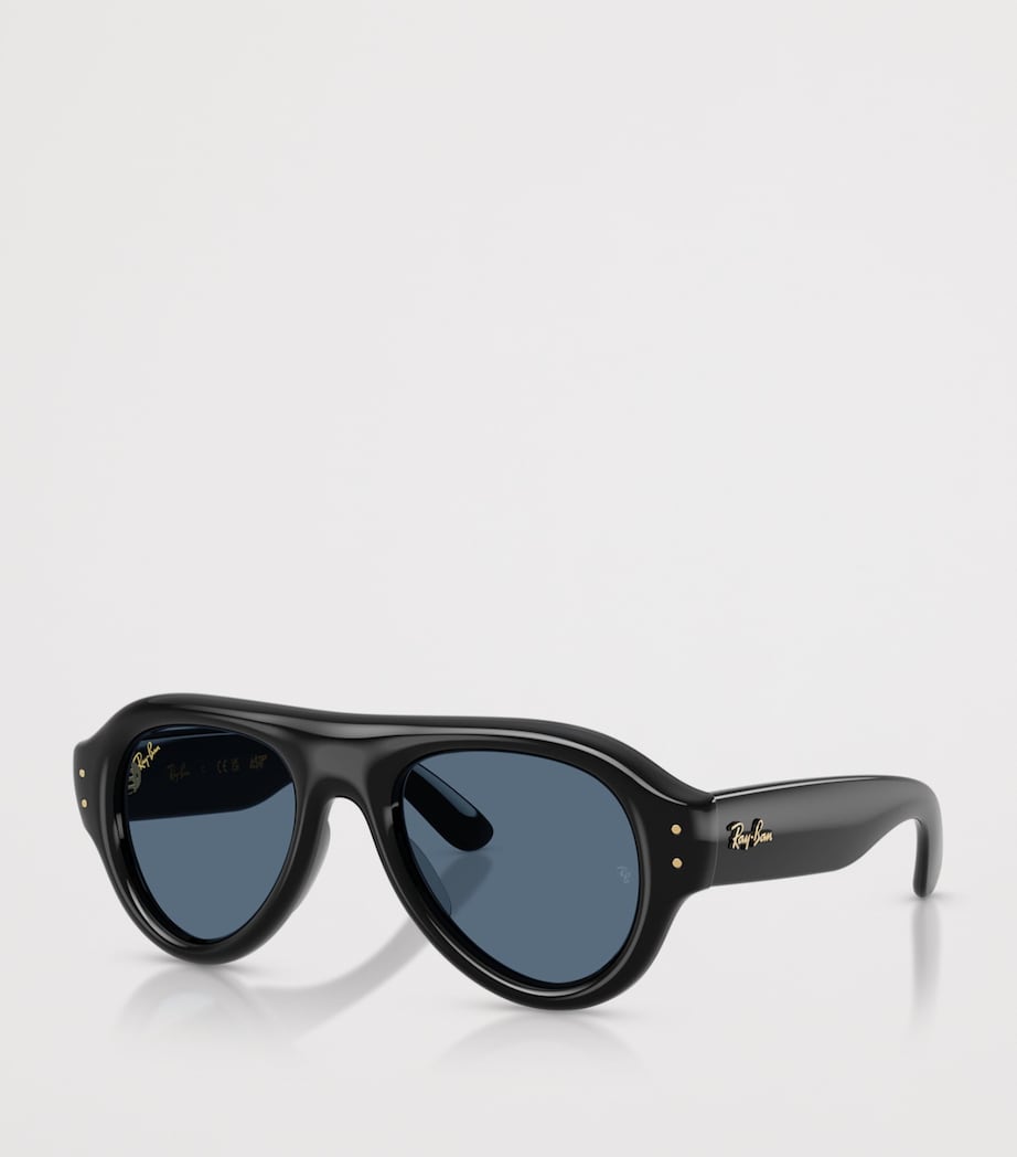 Ray-Ban Aviator Puffer Sunglasses Black Image 2