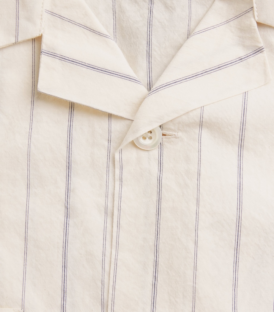 Barena Mens Cotton Bowling Shirt Navy Image 6