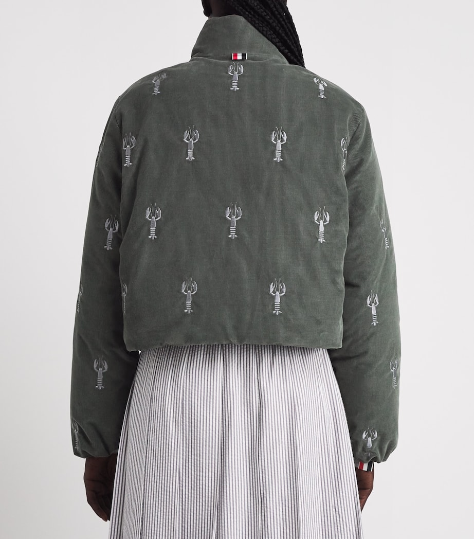 Thom Browne Womens Corduroy Reversible Down Jacket Med Grey Image 5
