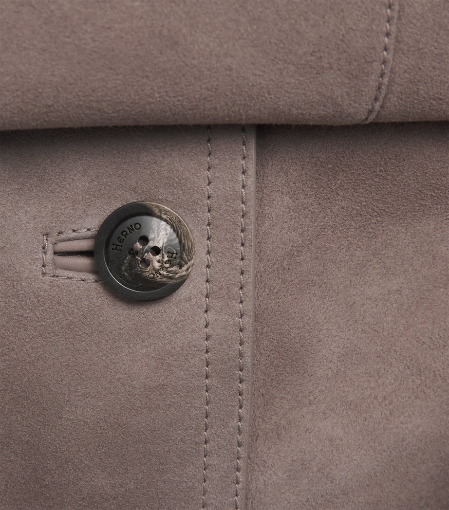 Herno Mens Suede Bomber Jacket Tortora Image 6