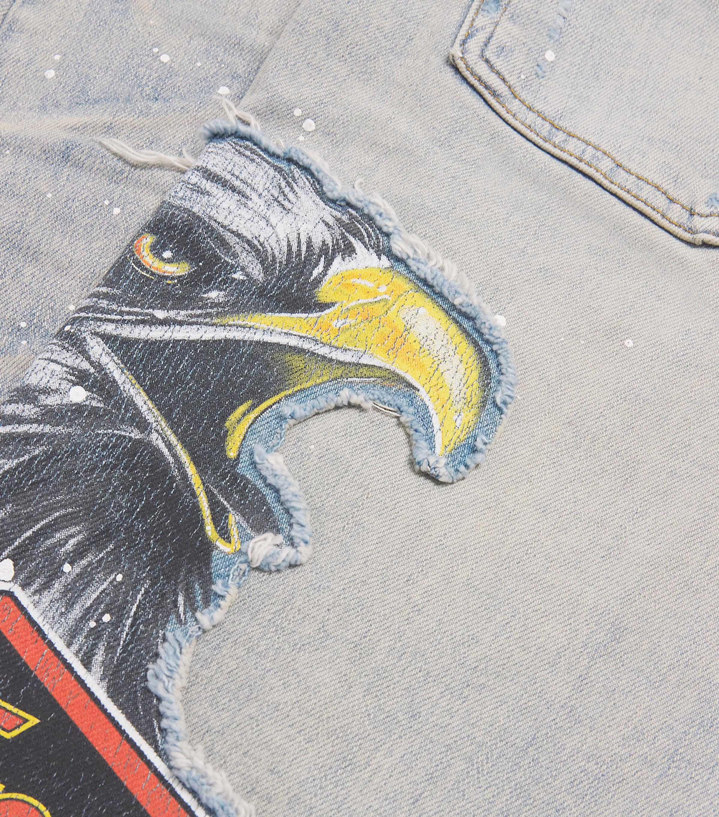 Distressed Cement Thrasher Skinny Jeans ANTIQUE INDIGO Image 5