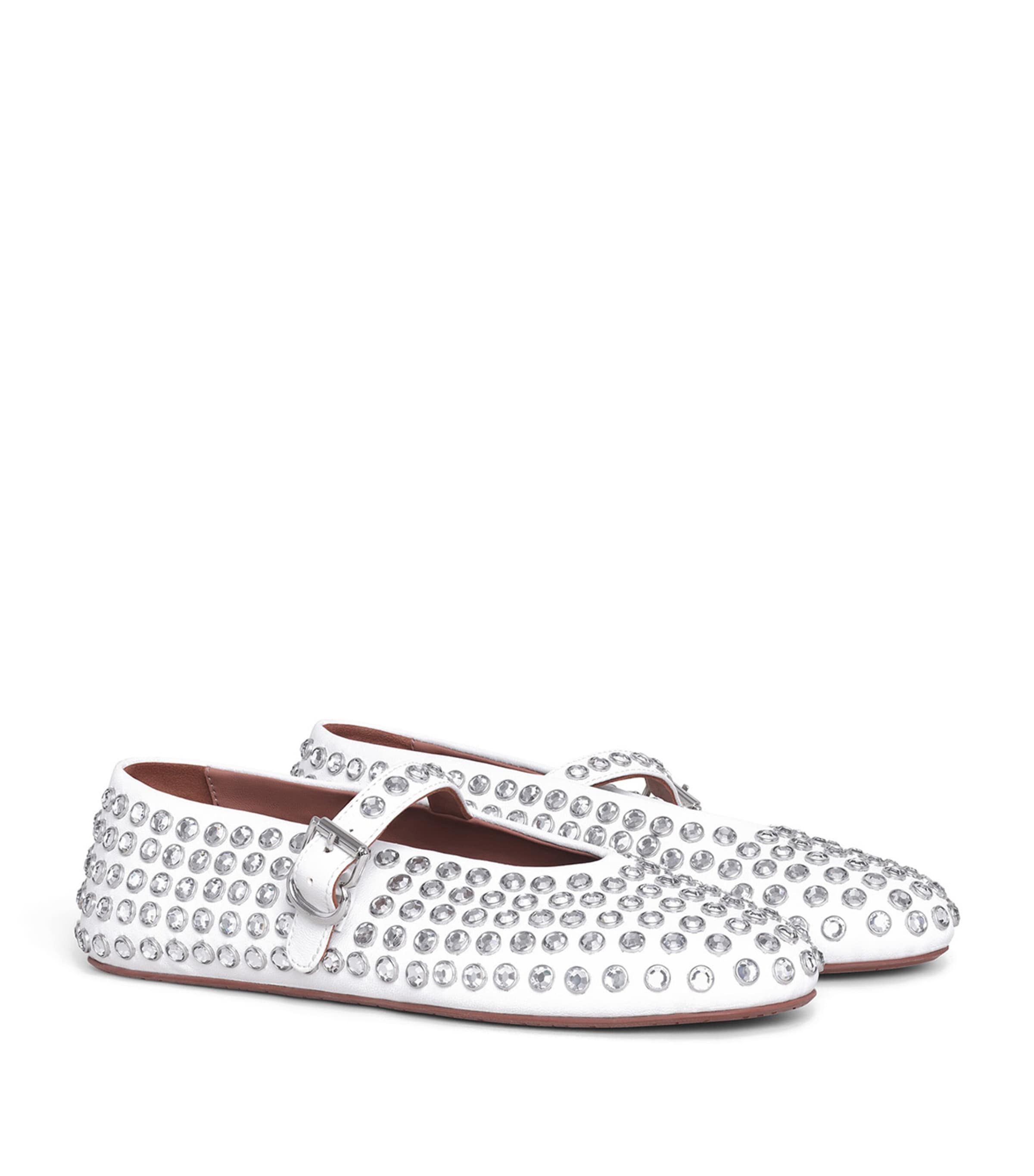 Alaïa Lambskin Embellished Ballet Flats Blanc Casse Image 2