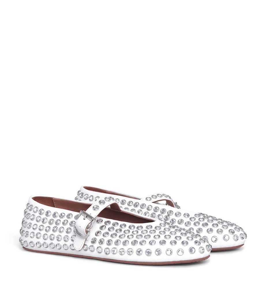 Alaïa Lambskin Embellished Ballet Flats Blanc Casse Image 2