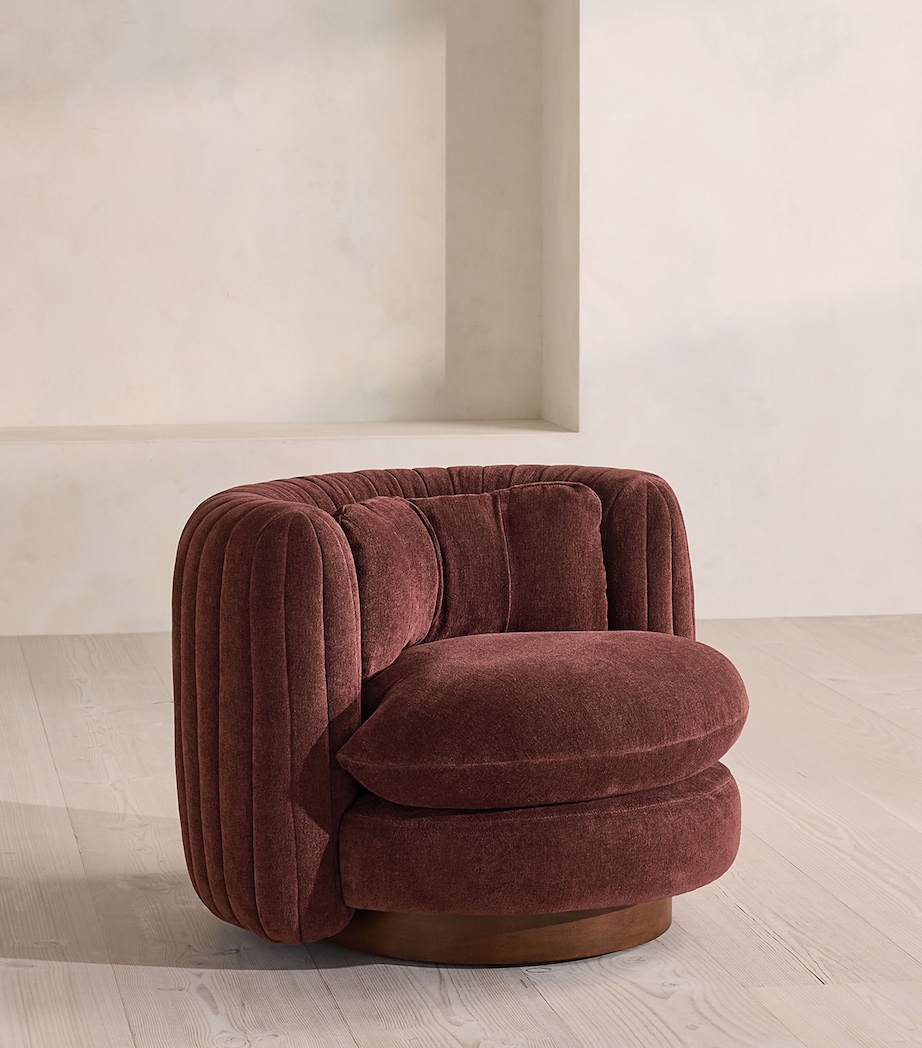 Soho Home Linen Chenille Vivienne Armchair Burgandy Image 5