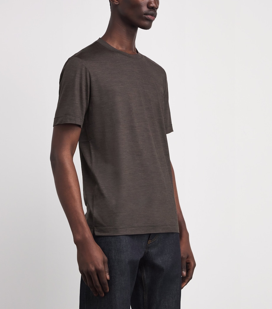 Marco Pescarolo Mens Virgin Wool T-Shirt Brown Image 3