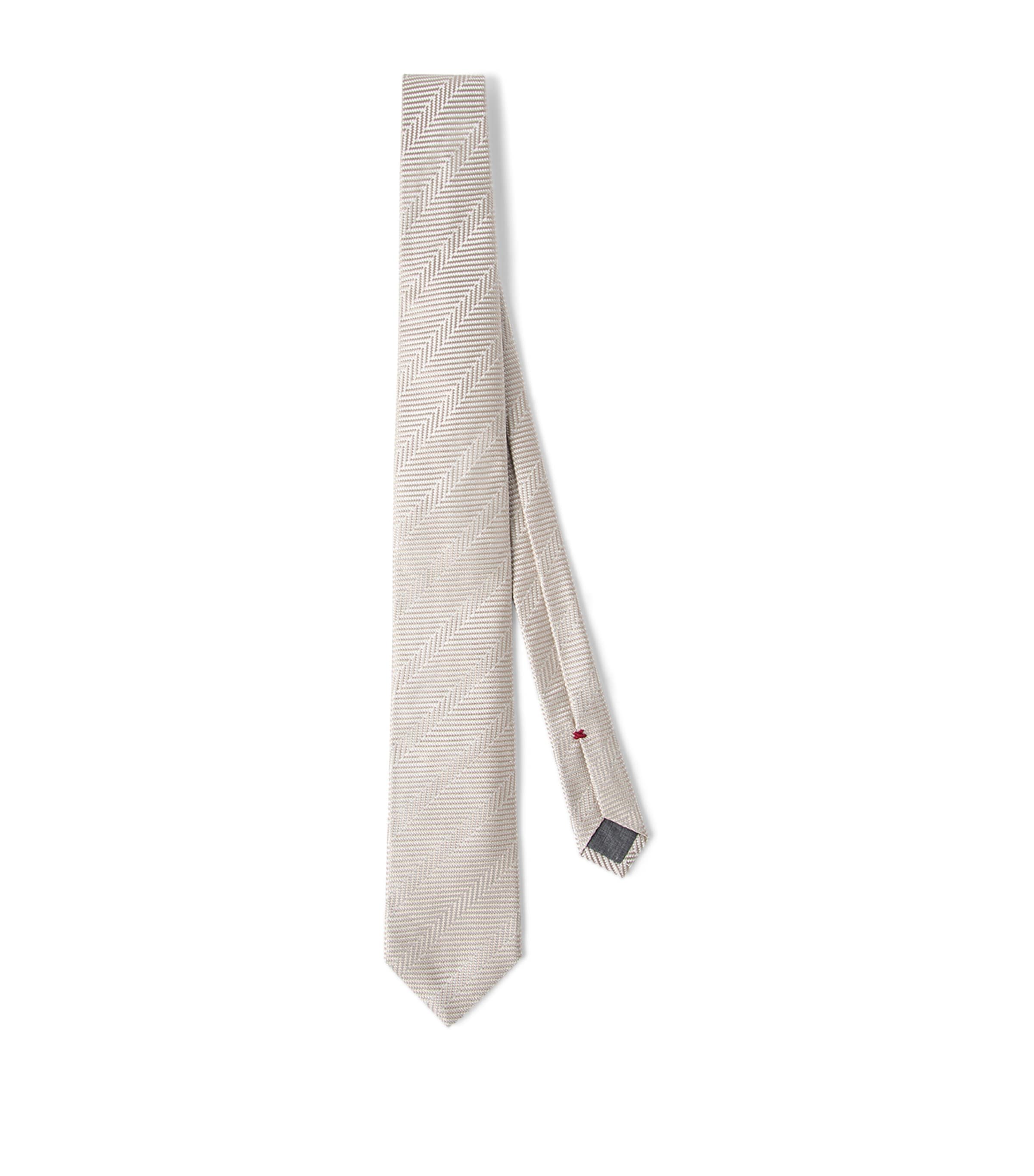 Brunello Cucinelli Silk Chevron Stripe Tie In Sand