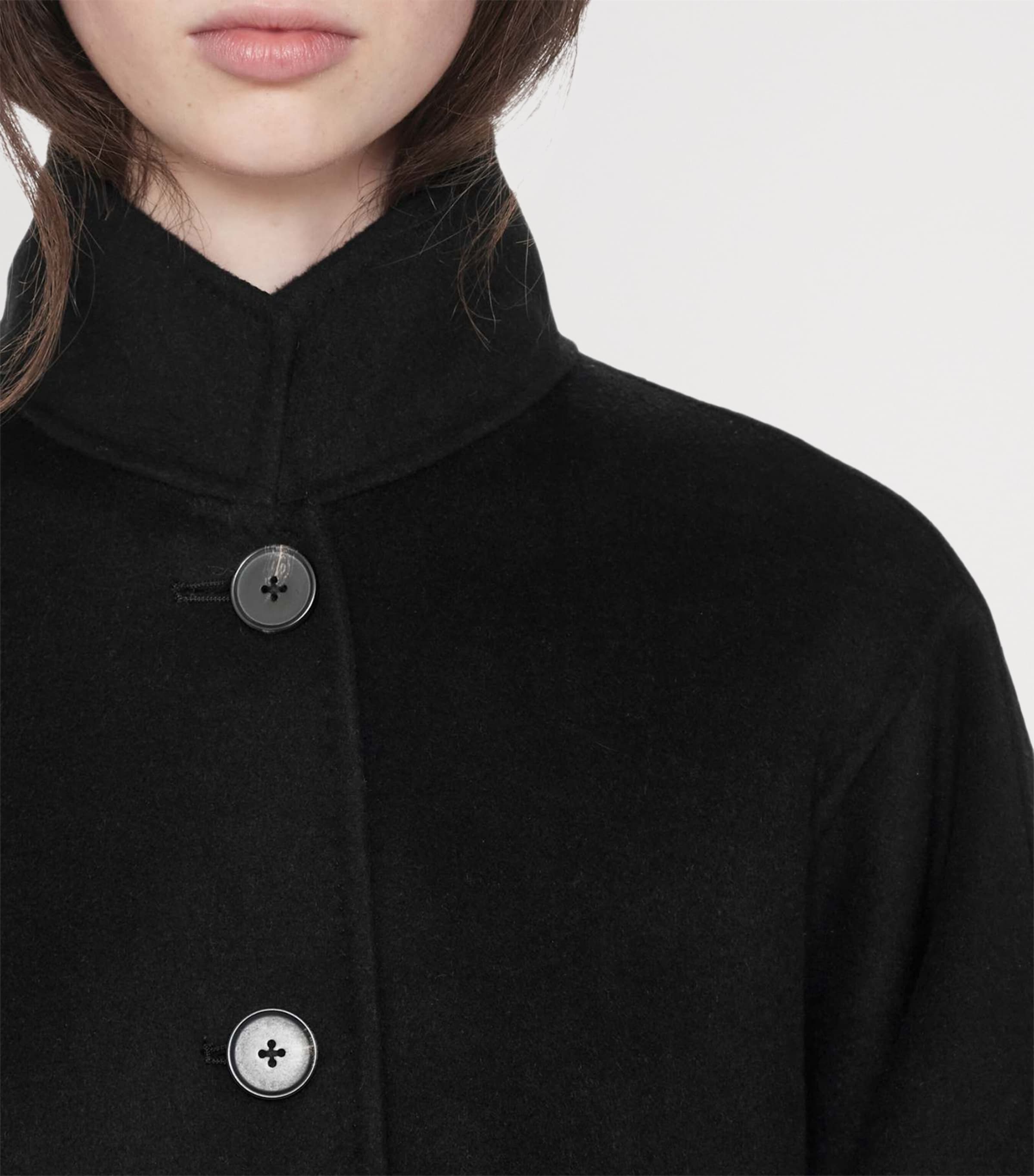 AllSaints Womens Wool-Blend Effie Coat Black Image 4