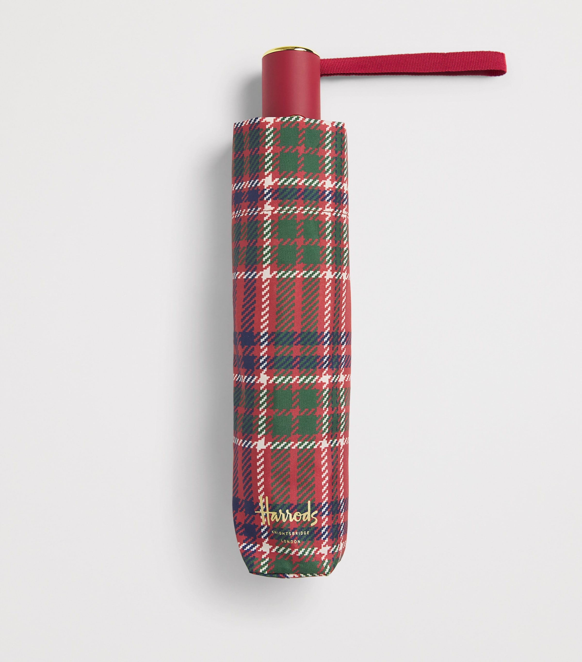 Harrods Tartan Umbrella Red Image 2