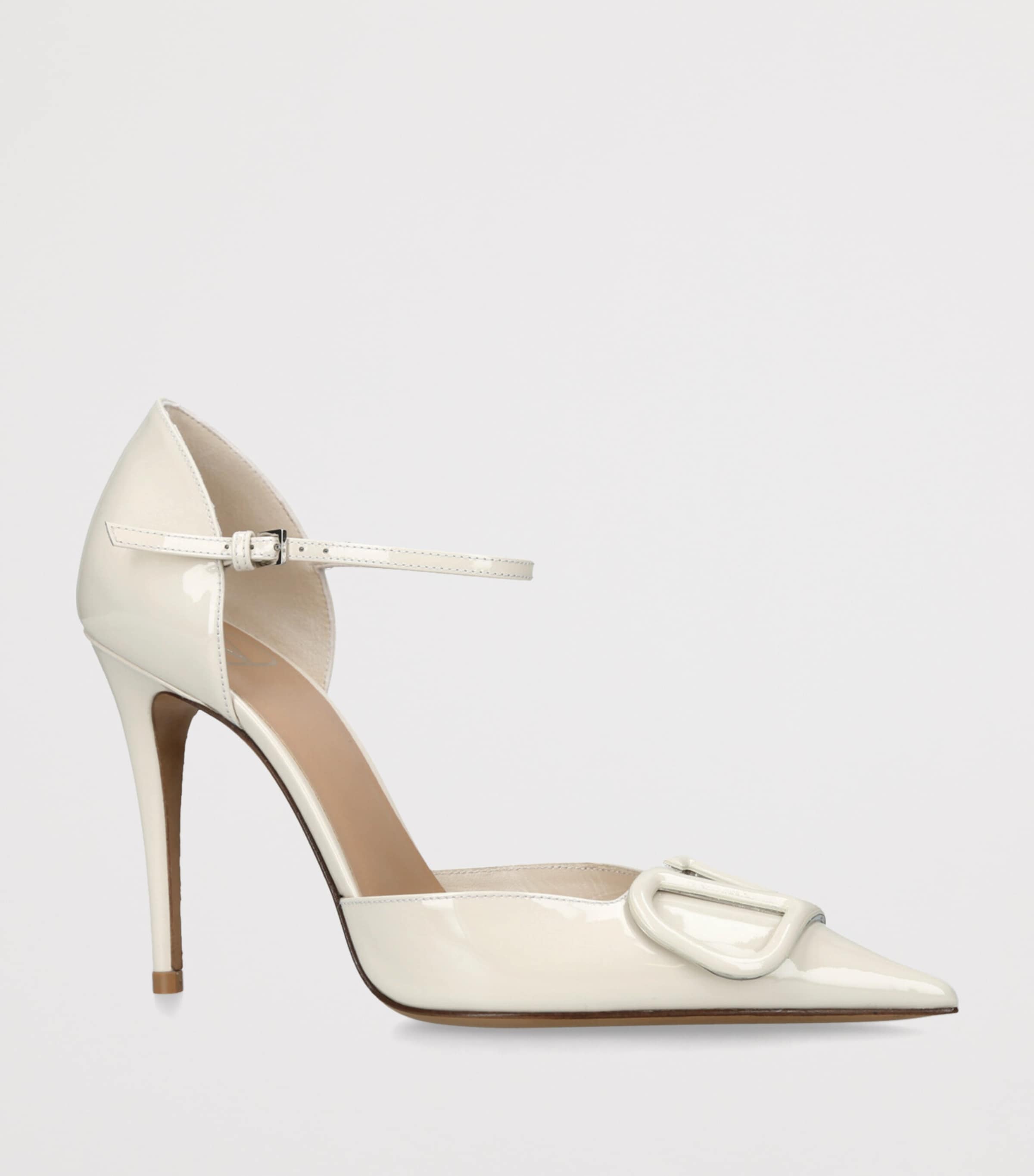 Valentino Garavani Patent Leather VLogo D’Orsay Pumps 100 White Image 3