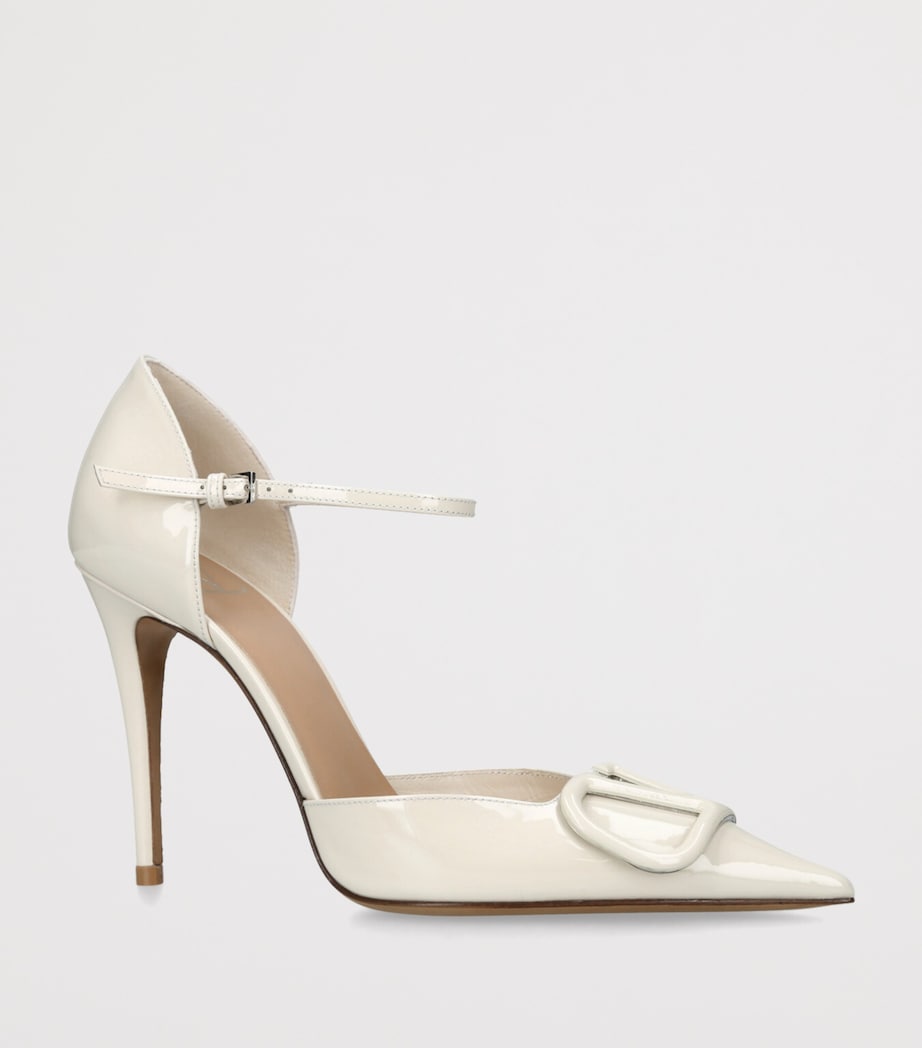 Valentino Garavani Patent Leather VLogo D’Orsay Pumps 100 White Image 3