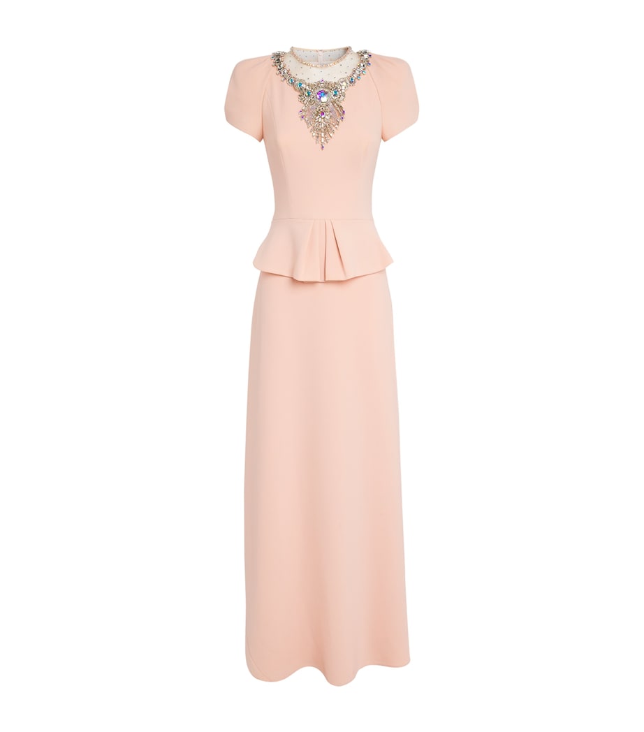 Jenny Packham Womens Embellished Nocturne Gown Morganite Image 1