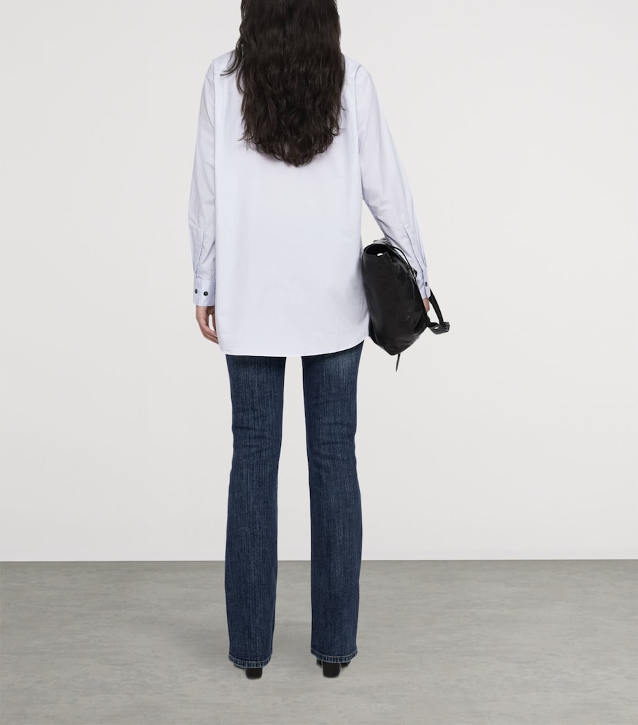 AllSaints Womens Organic Cotton Kaia Oversized Shirt Ice Blue Image 7