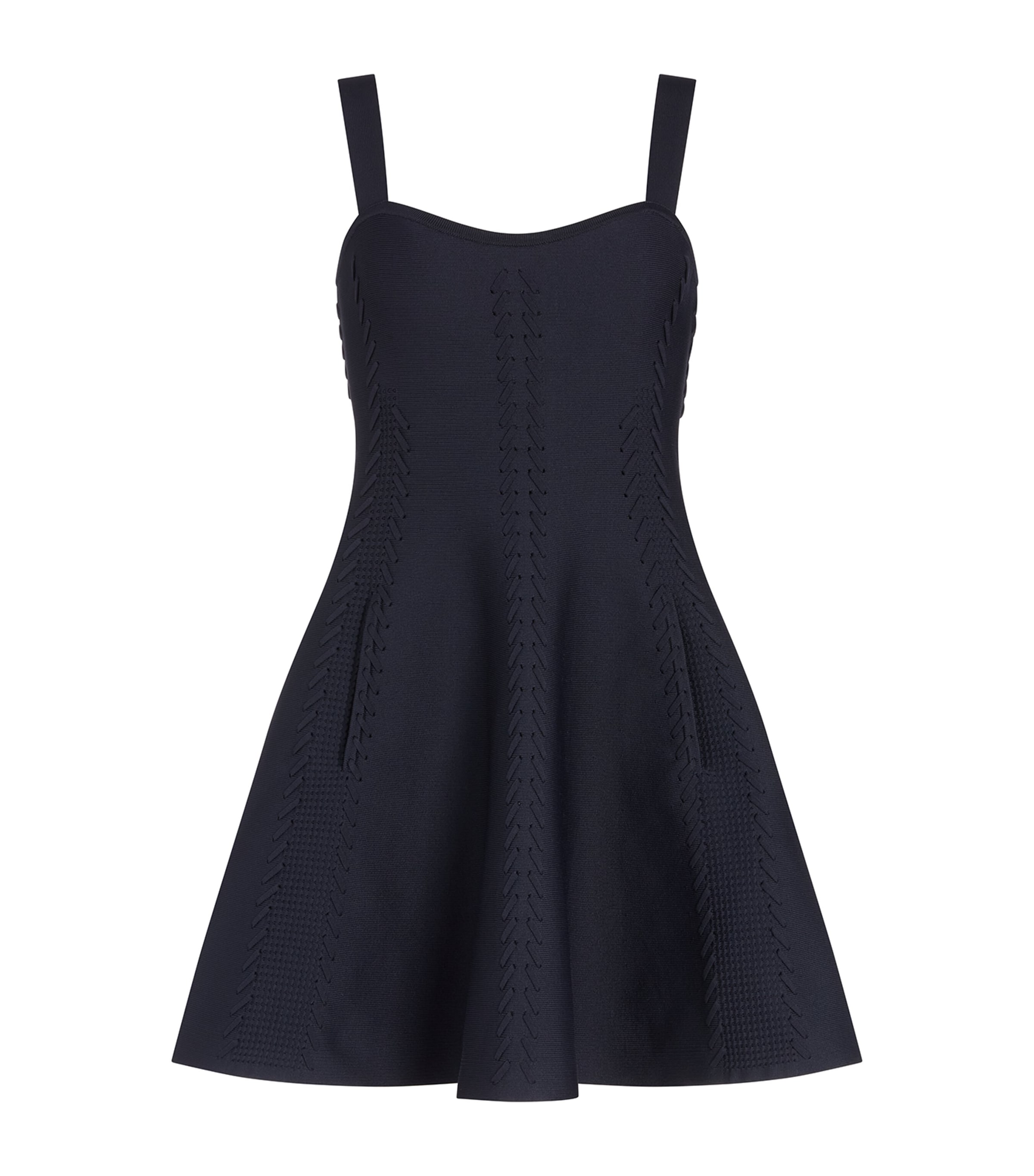 Maje Knitted Mini Dress In Blue
