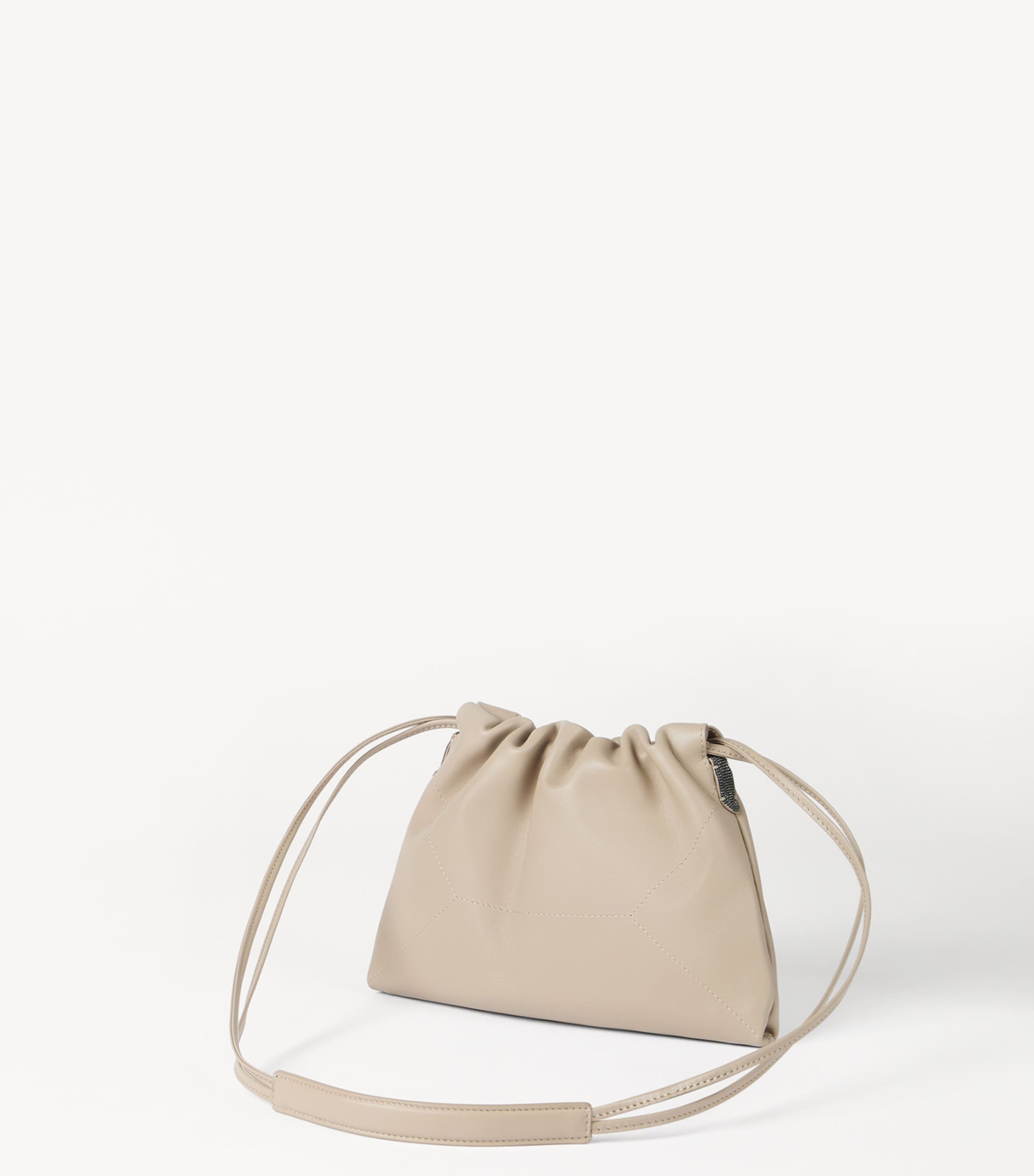 Leather Drawstring Cross-Body Bag C8922 Image 4