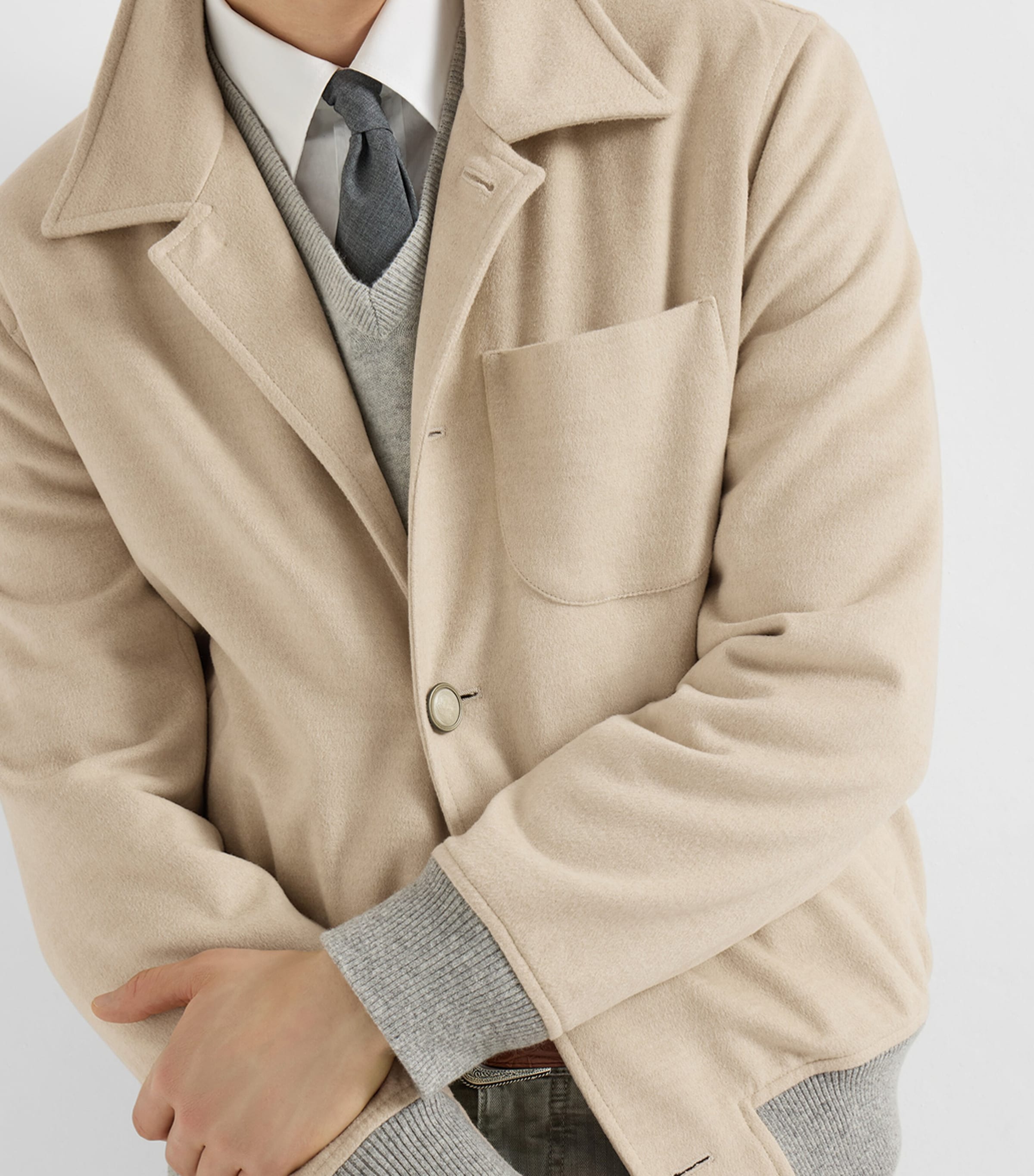 Brunello Cucinelli Mens Virgin Wool Shacket Image 6