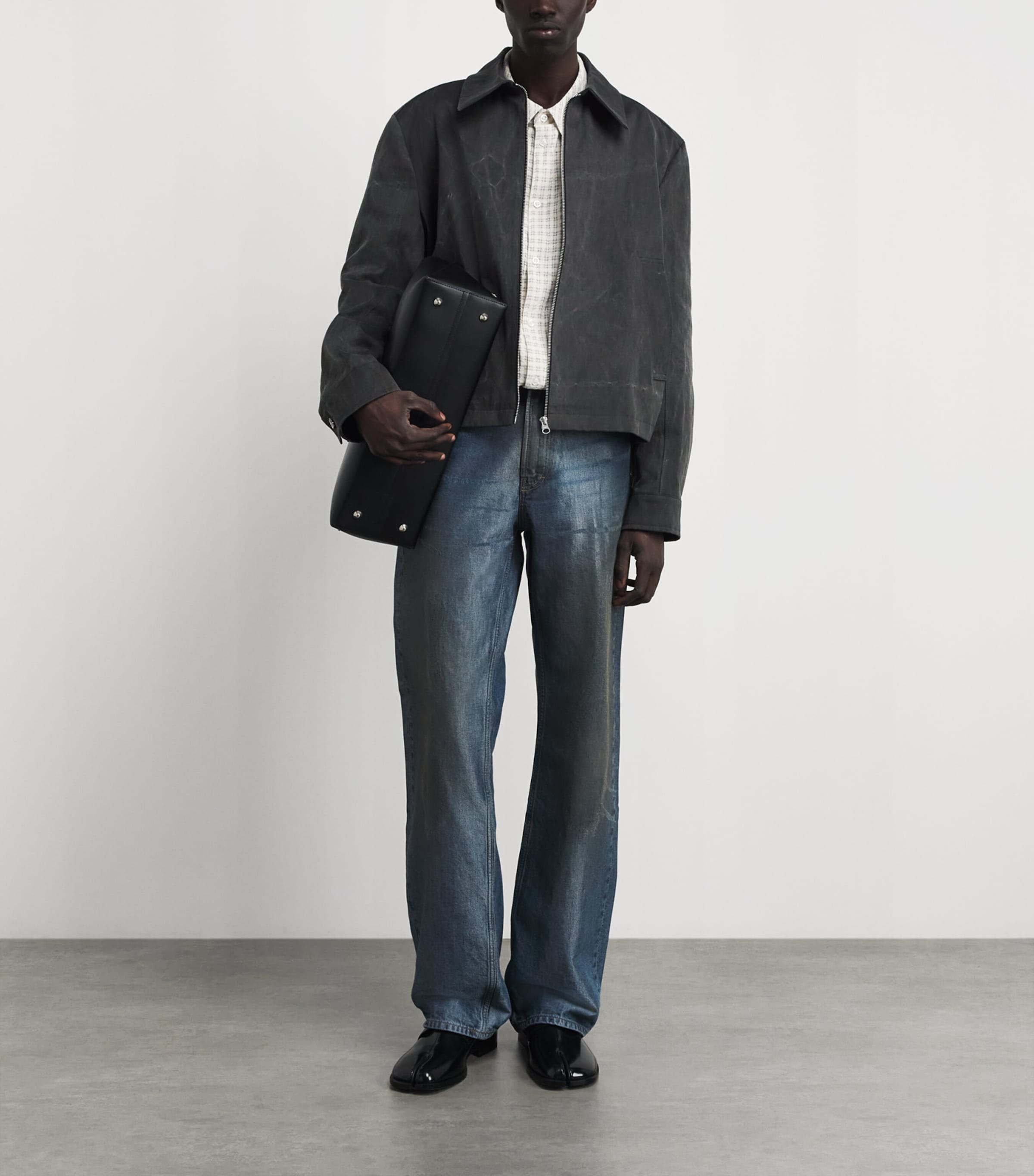 Séfr Mens Cotton Tazio Jacket Marble Charcoal Image 2