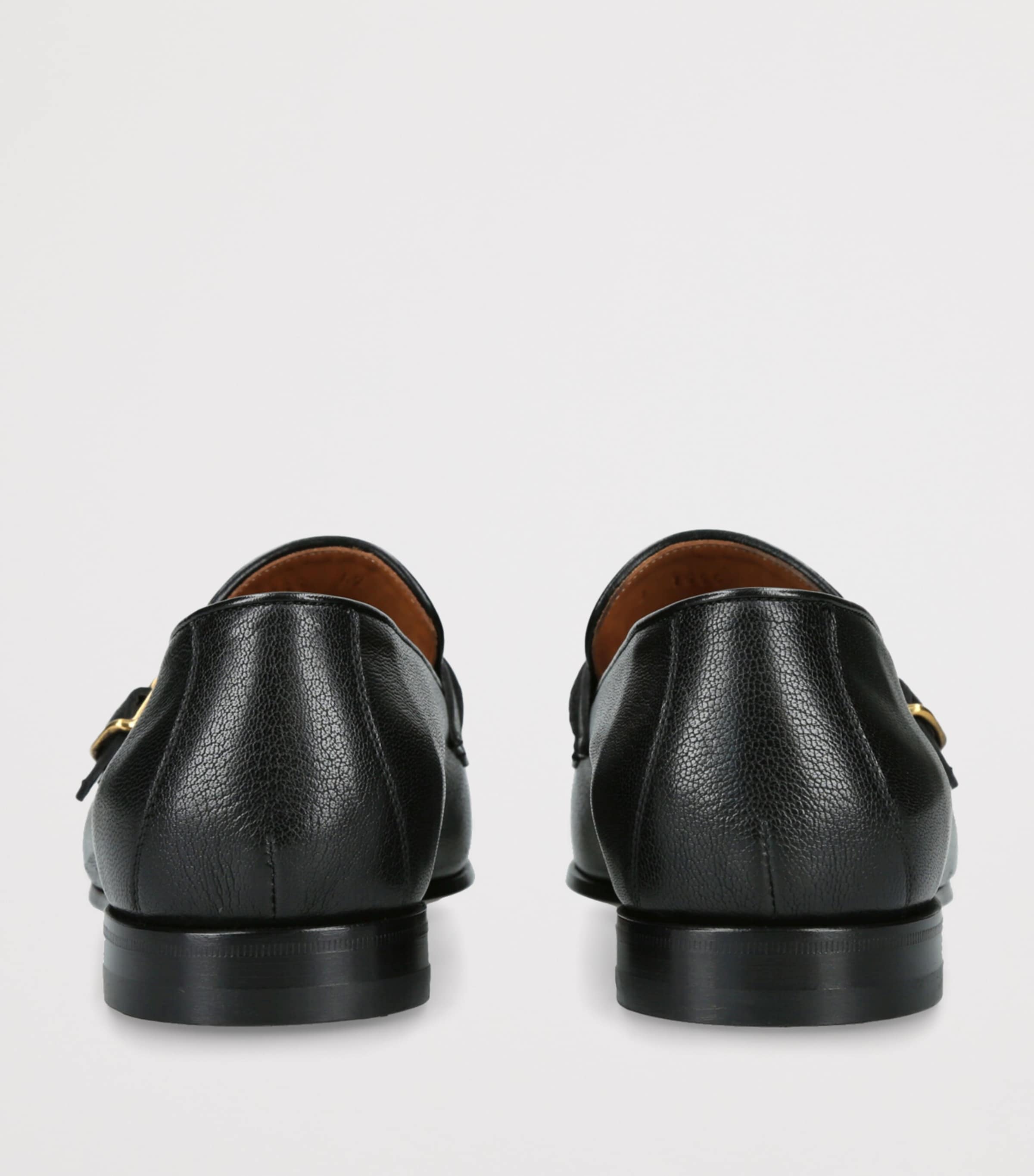 Suede Side Buckle Loafers BLACK Image 2