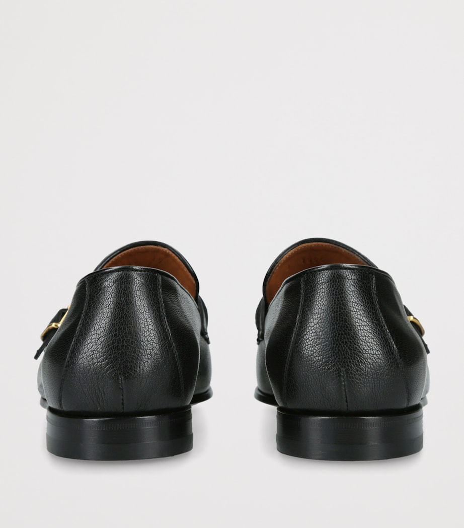 Suede Side Buckle Loafers BLACK Image 2