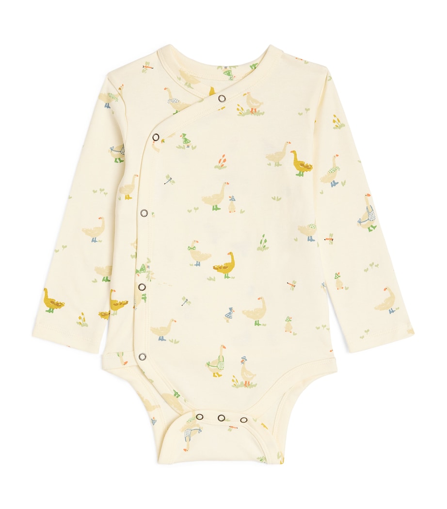 Organic Cotton Duck Print Playsuit (0-18 Months) DUCK DUCK GOOSE Image 1