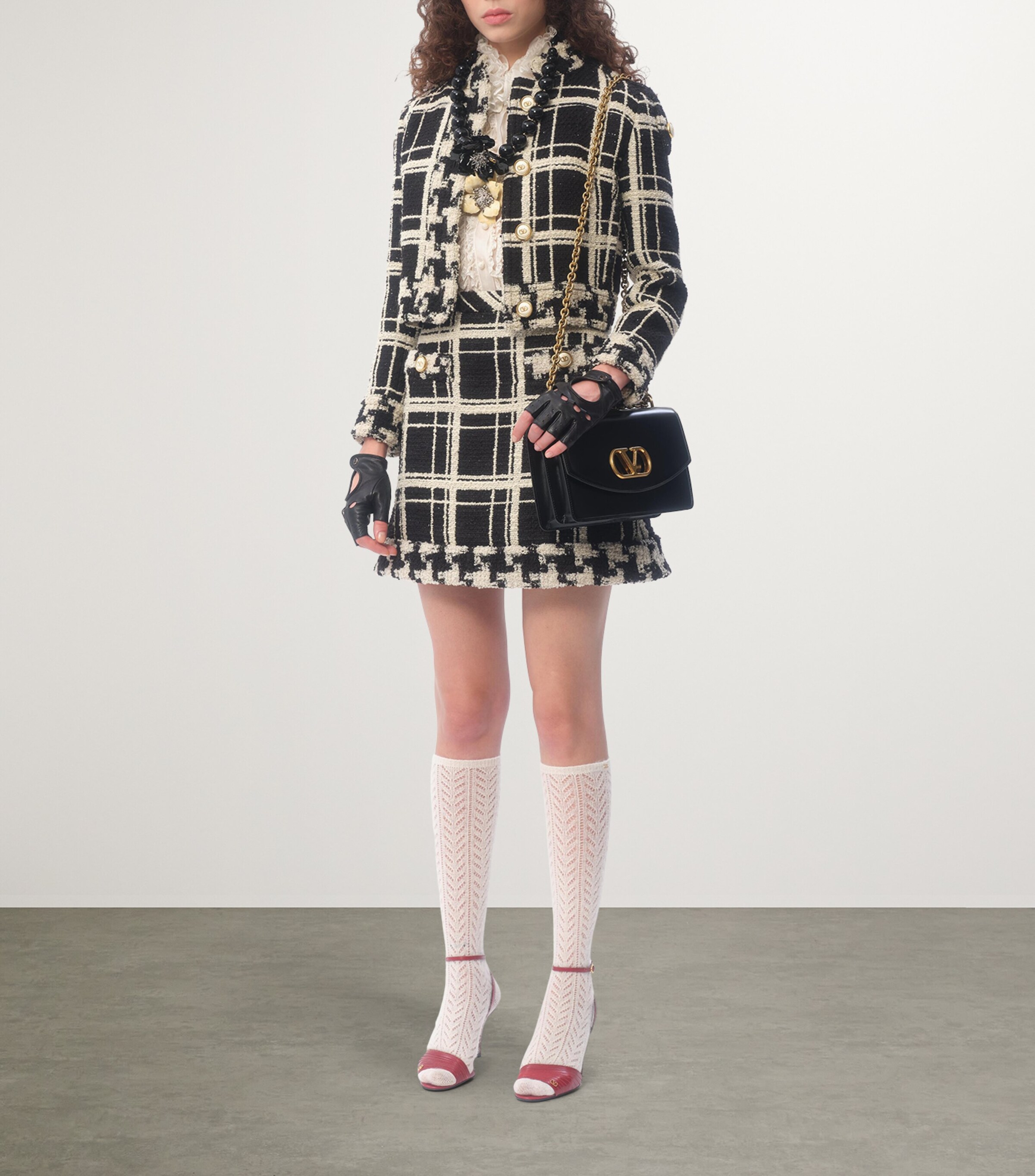Valentino Tweed Check Mini Skirt | Harrods US