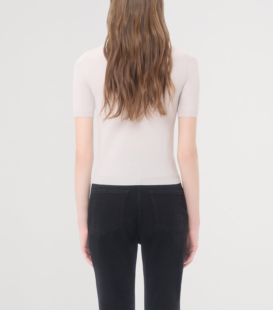 Valentino Womens Virgin Wool Embroidered T-Shirt Sweater Image 5