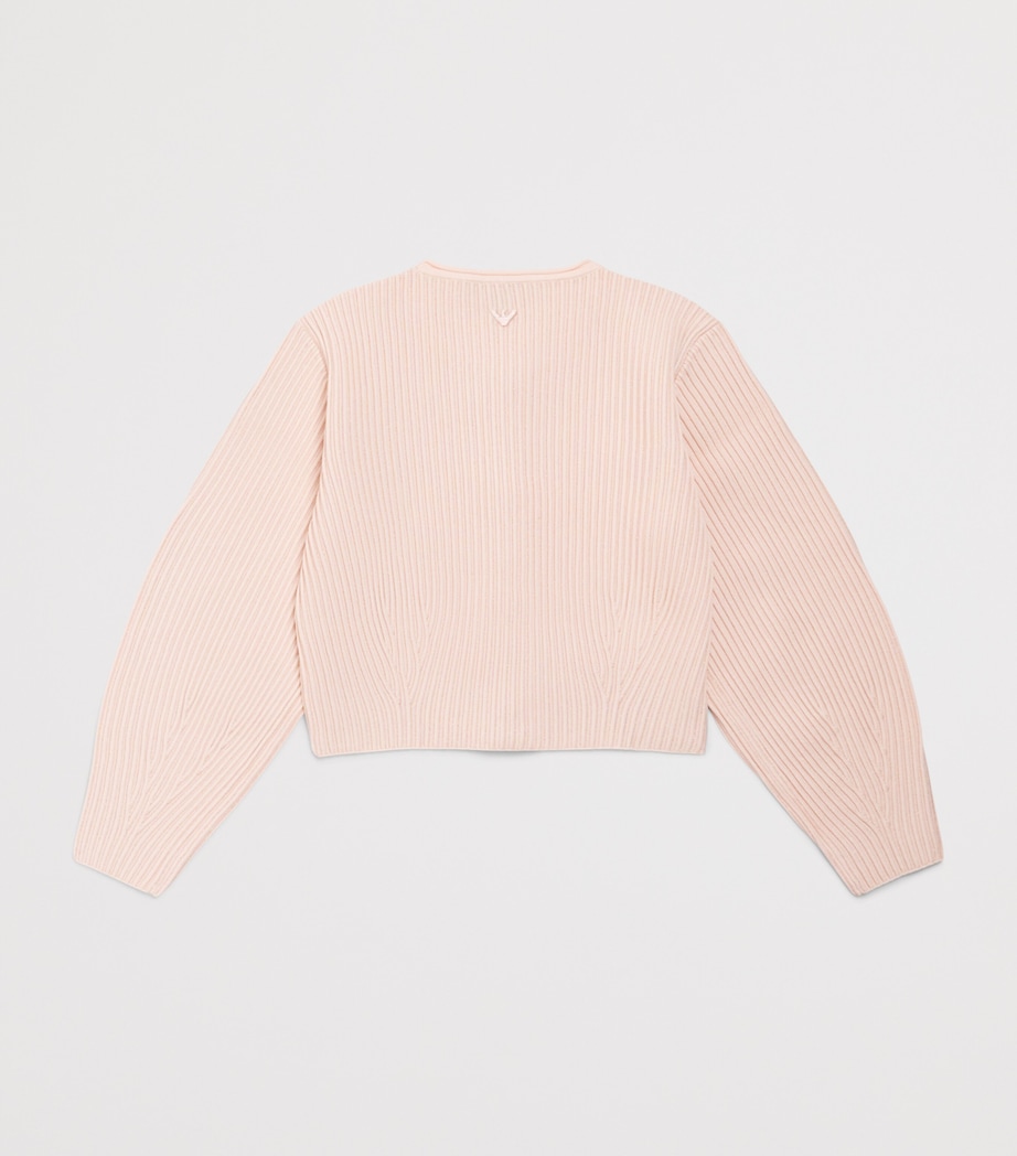 Emporio Armani Kids Technical Rib-Knit Cardigan (4-12 Years) Rose Dust Image 2