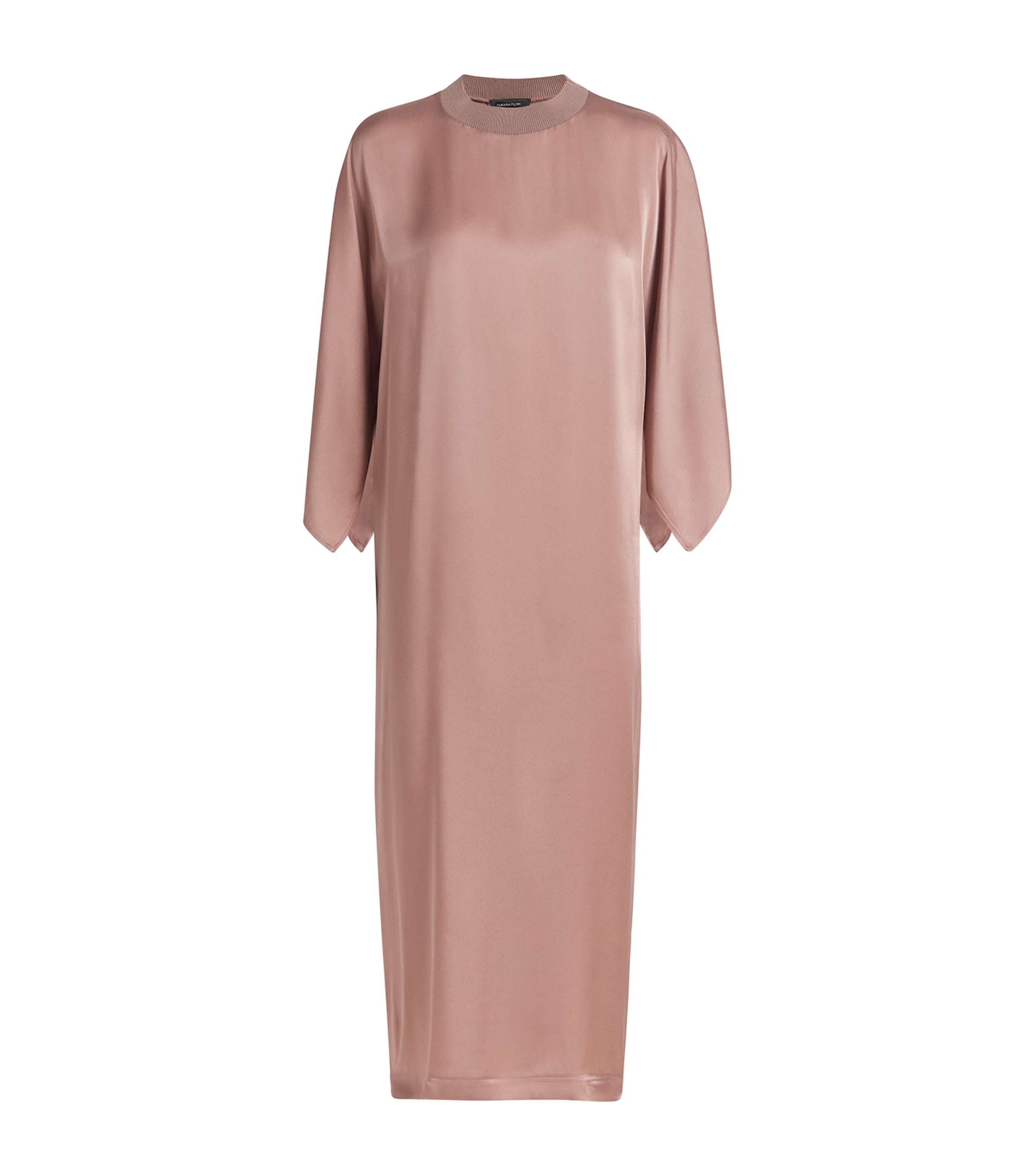 Fabiana Filippi Satin Midi Dress In Brown