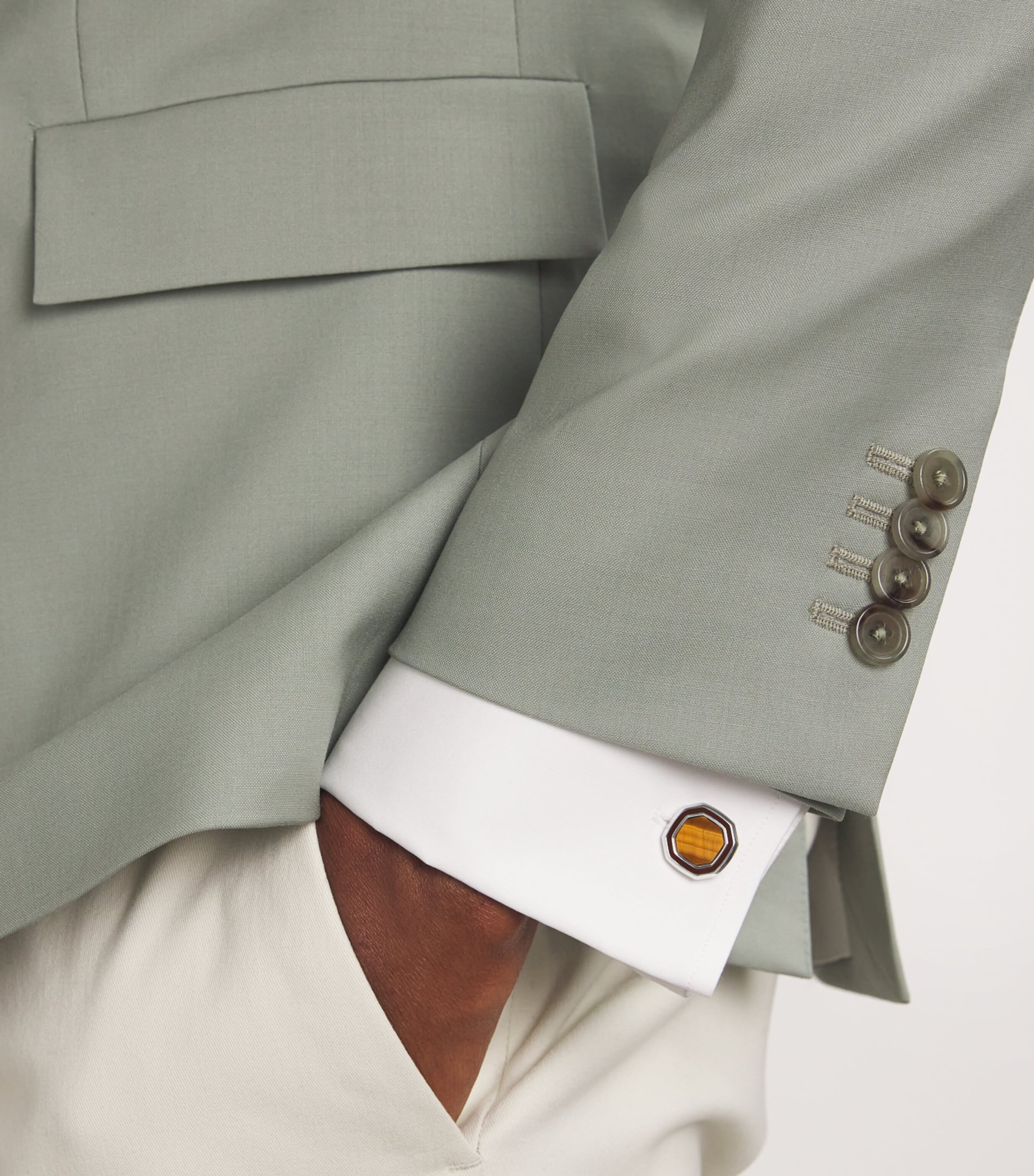 Palladium-Plated Pen and Cufflinks Set SILVER Image 2