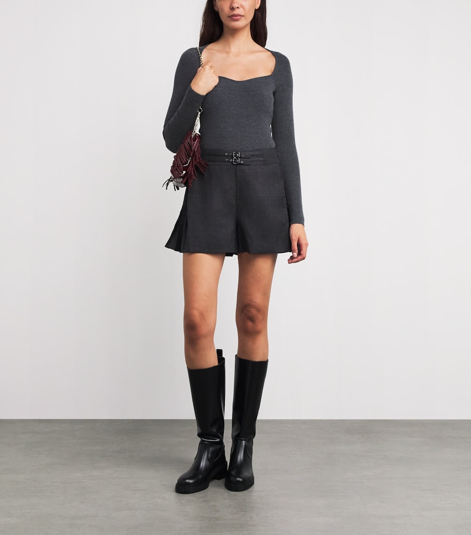 Wool-Blend Ribbed Top GREY Image 2