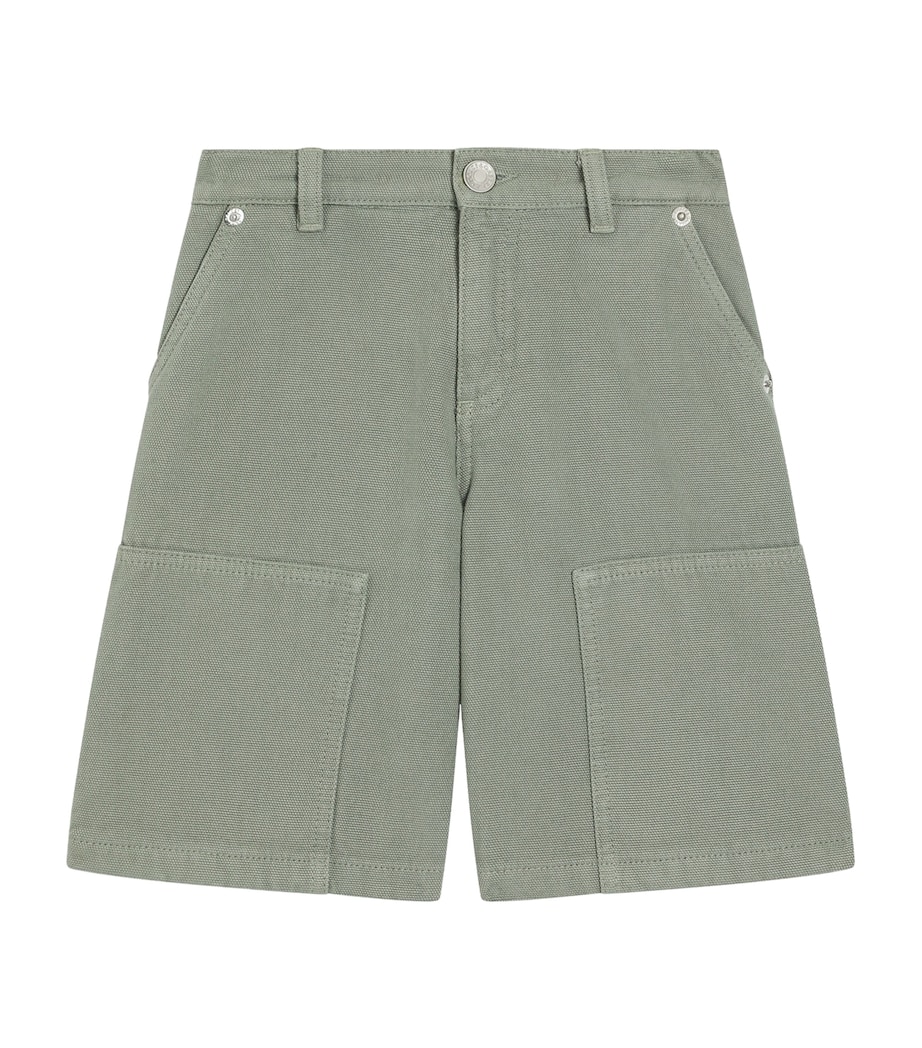 Dolce&Gabbana Kids Cotton Carpenter Shorts (8-12+ Years) Grey Green Image 1