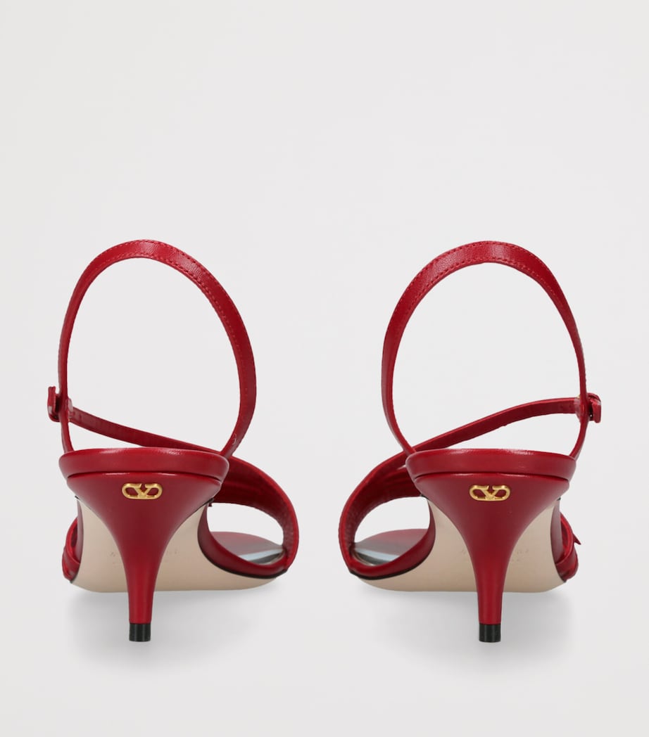 Valentino Garavani Leather Nodine Heeled Sandals 55 Red Image 2
