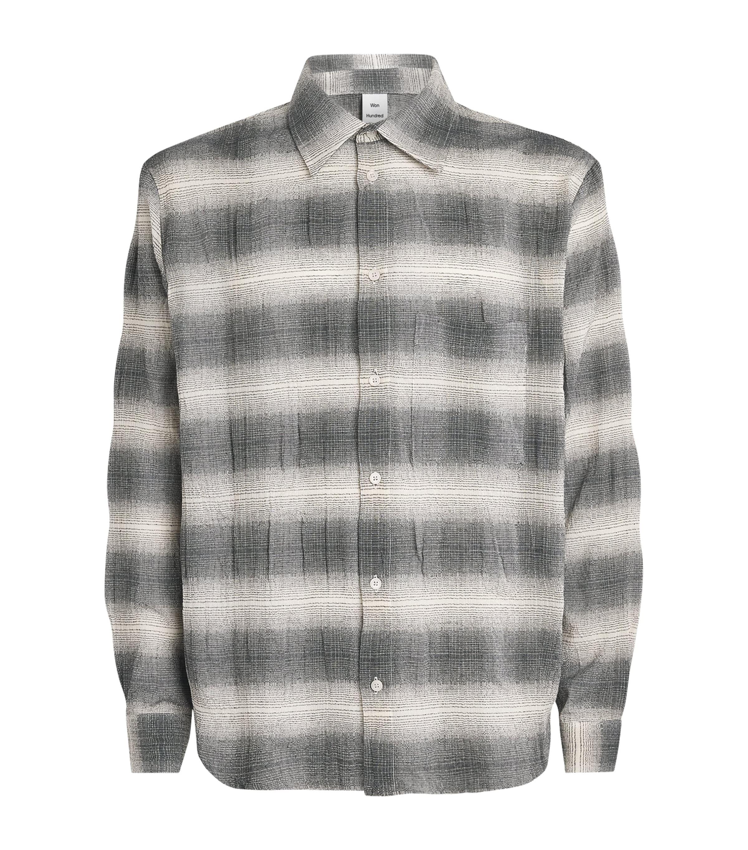 Won Hundred Mens Check Pete Shirt Black Comb. Image 1