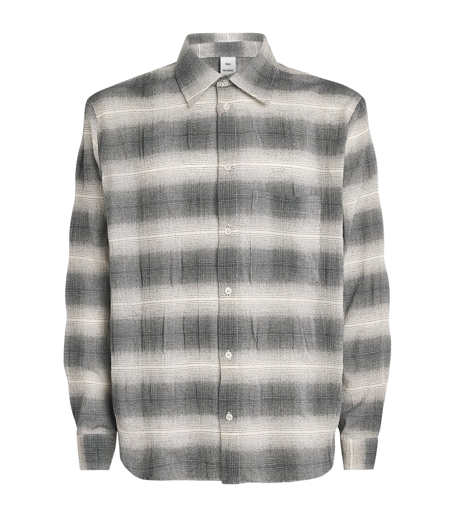 Won Hundred Mens Check Pete Shirt Black Comb. Image 1