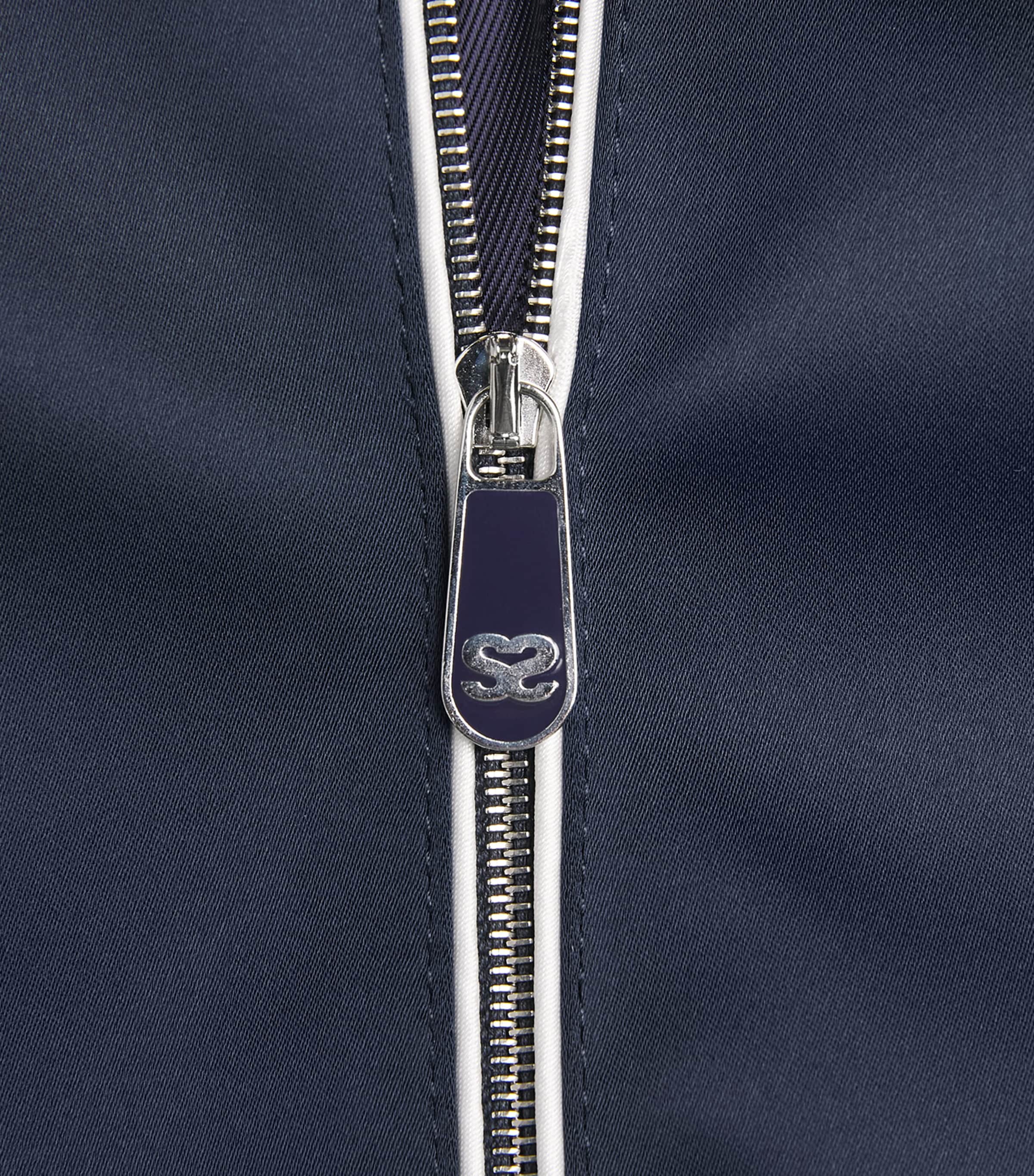 Satin Piped Bomber Jacket NAVY / BLACK Image 5