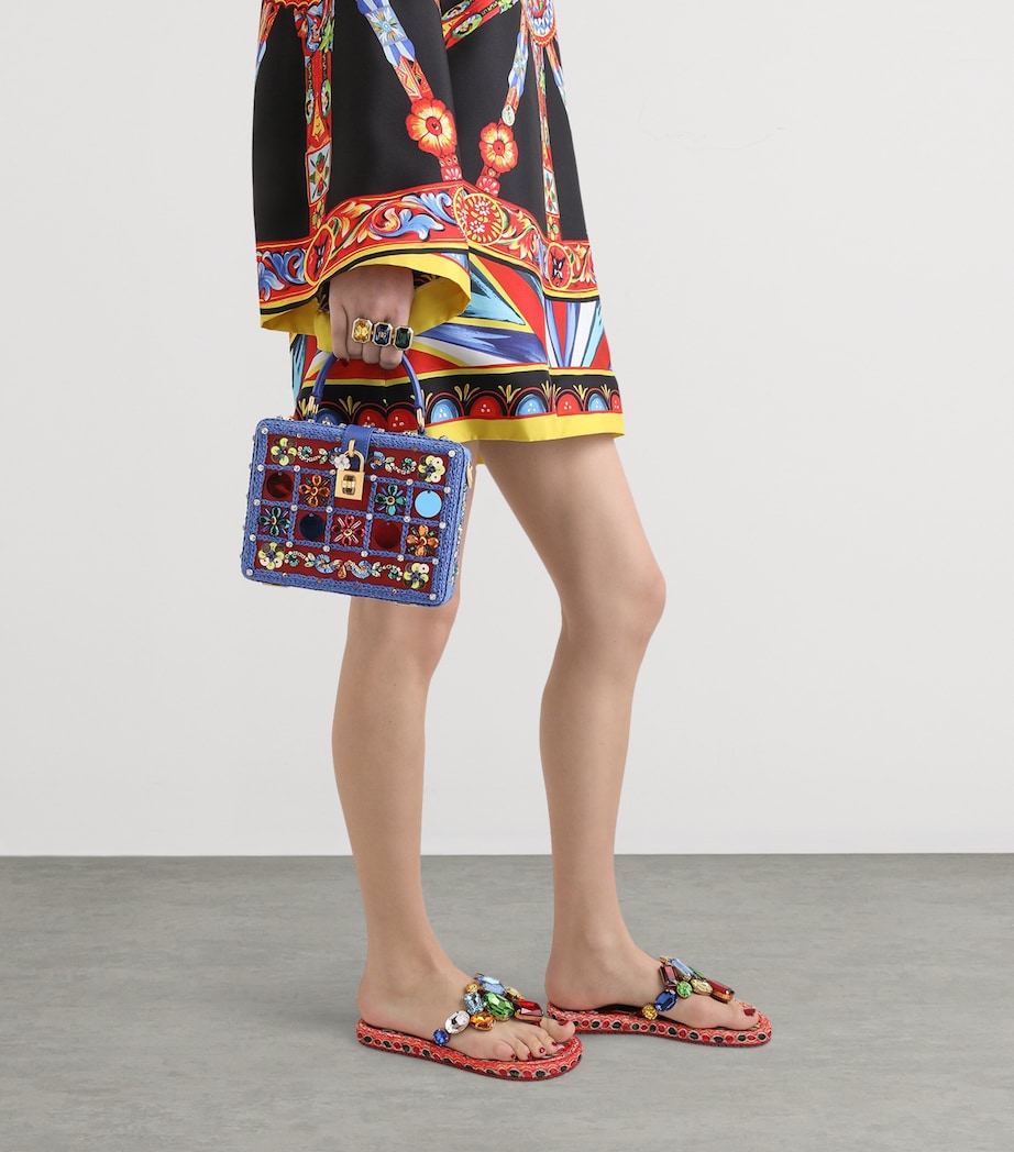 Dolce&Gabbana Calfskin Medium Vittoria Top-Handle Bag Multicolor/blu Image 2