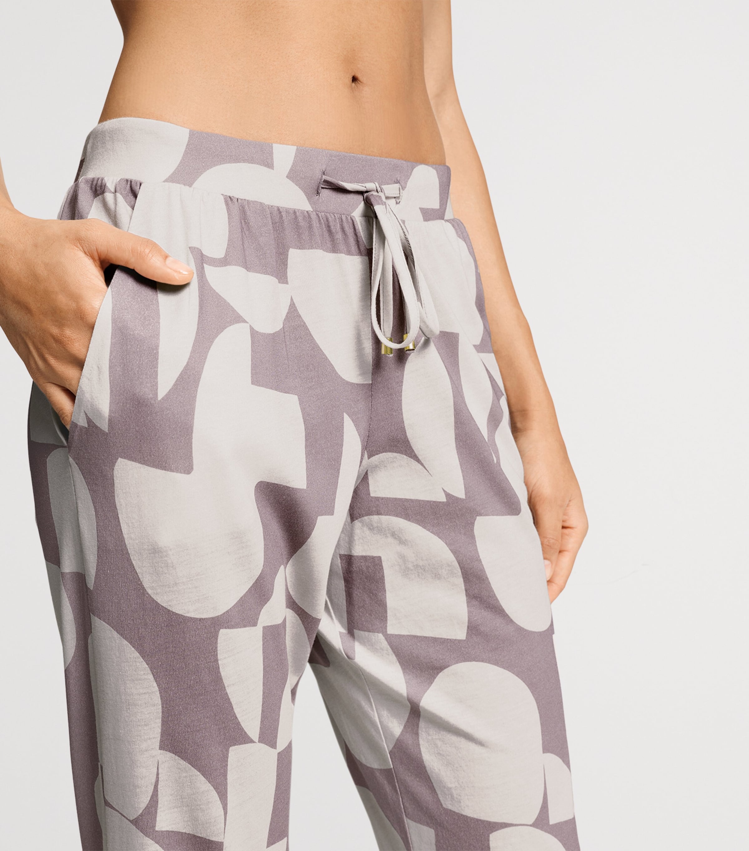 Hanro Womens Cotton-Modal Sleep & Lounge Pyjama Trousers Divided Circles Image 6