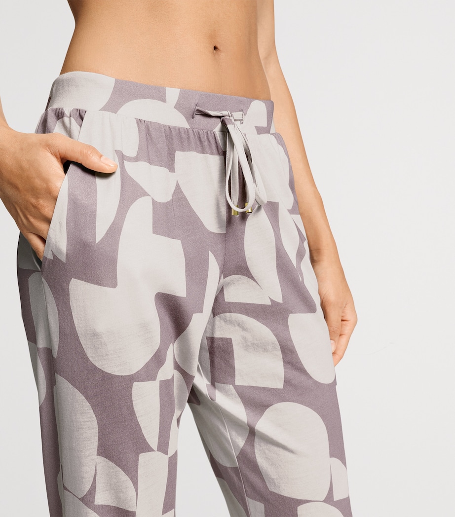 Hanro Womens Cotton-Modal Sleep & Lounge Pyjama Trousers Divided Circles Image 6