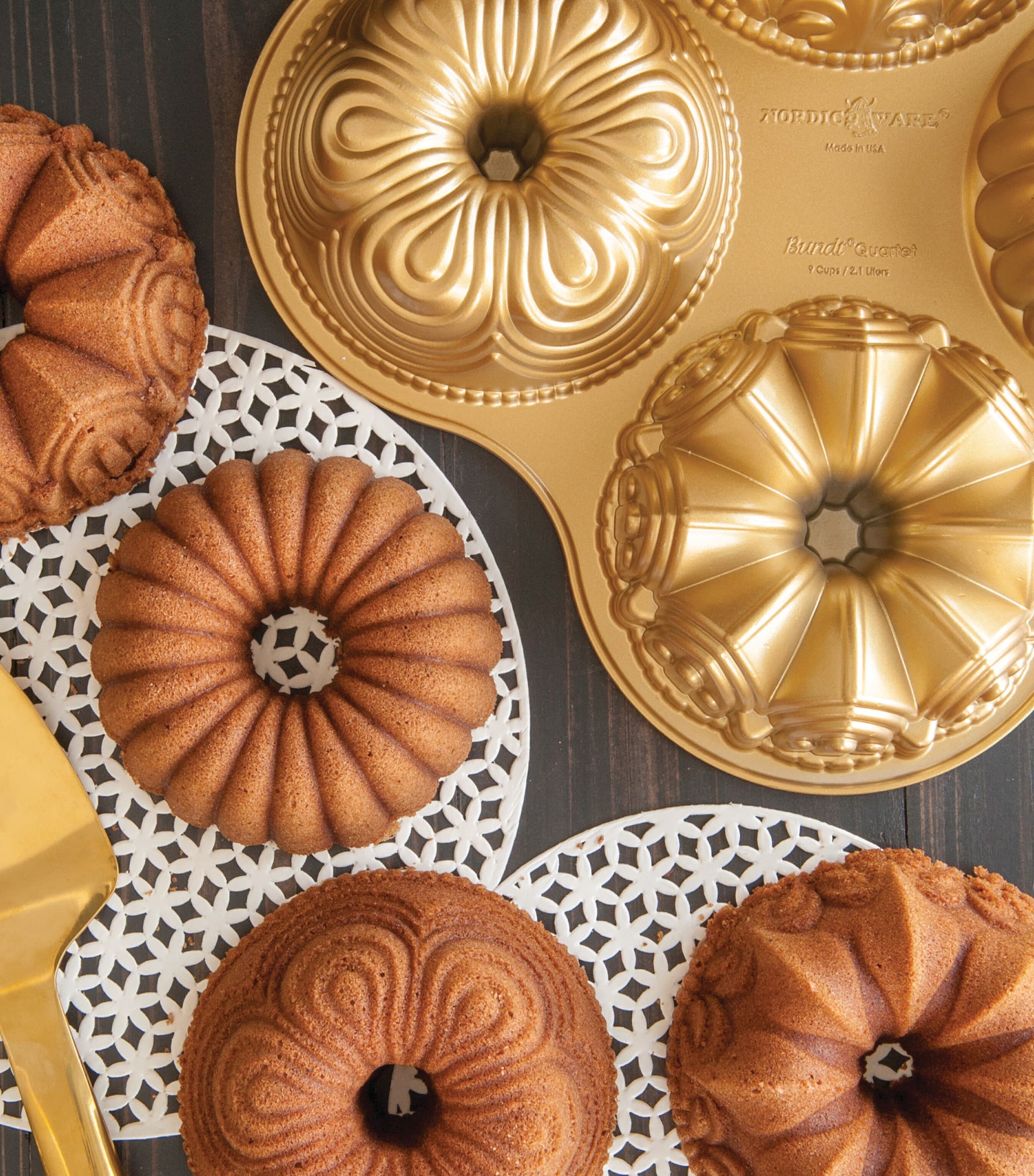 Bundt Quartet Pan (14cm) GOLD Image 2