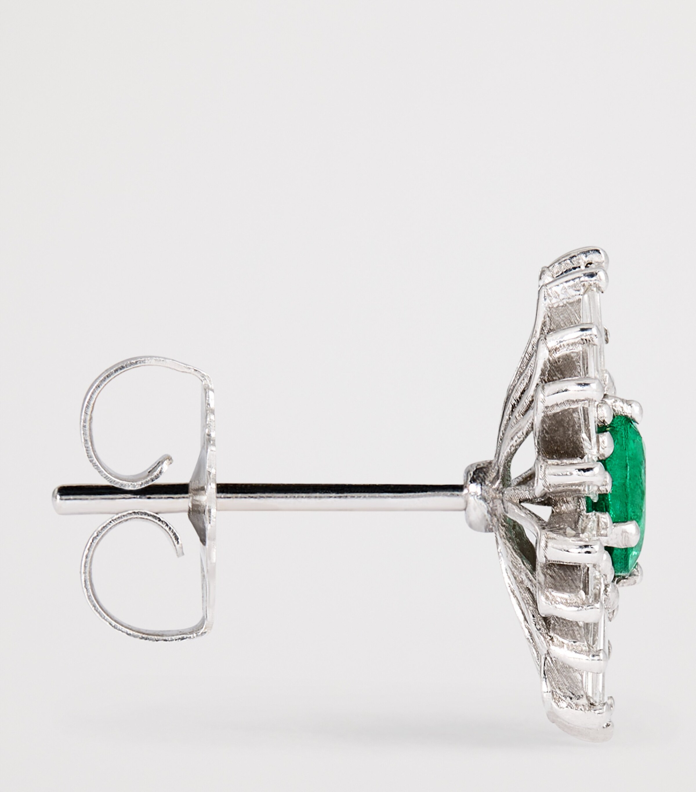 Suzanne Kalan White Gold, Diamond and Emerald One of a Kind Flower Earrings Wg/emer/wd Image 4